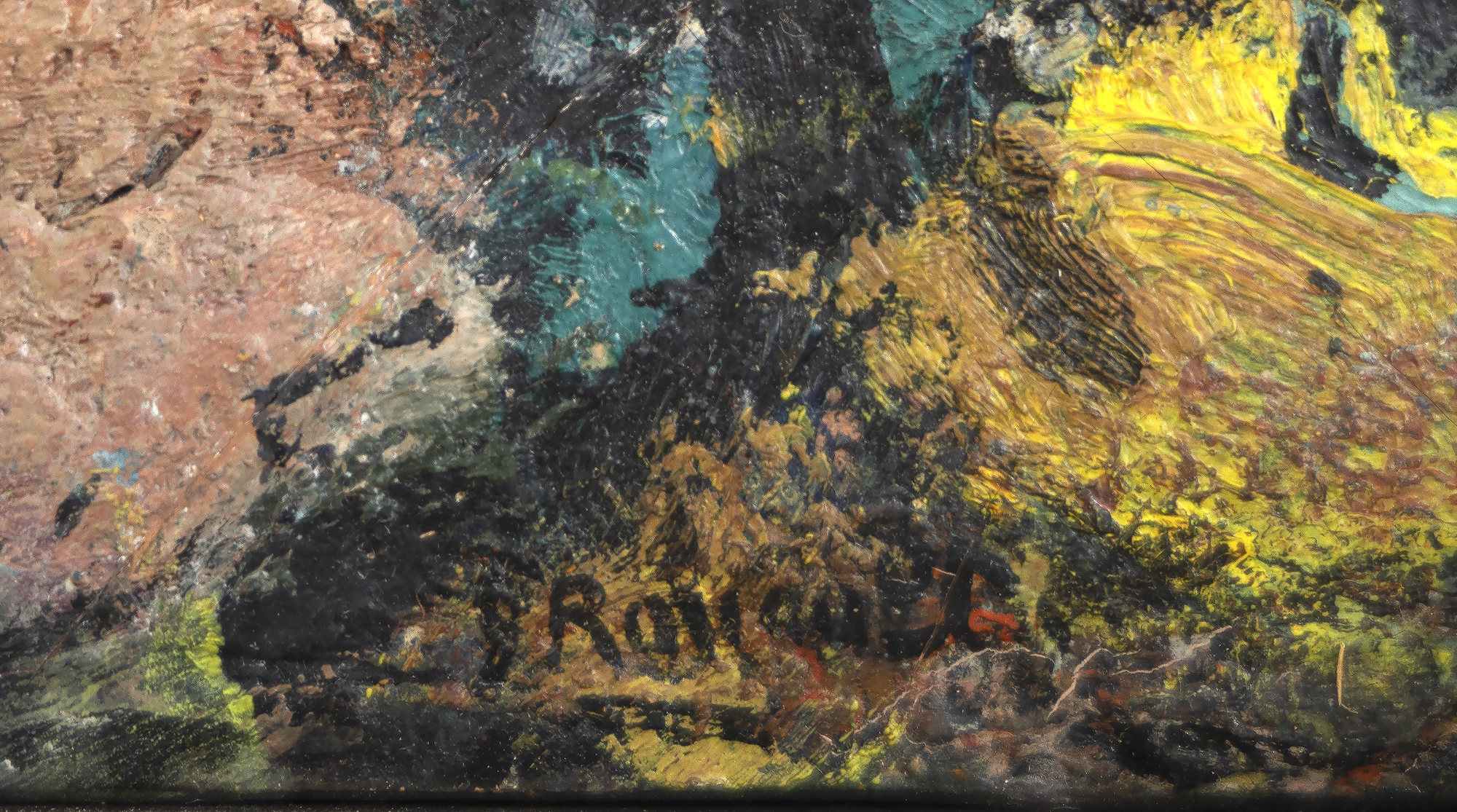 GEORGES ROUAULT - Carlotta Informed by his devout Catholic faith, Rouault's artistic evolution was unique amongst modernists. Captivated by the vibrant colors and how light passes through medieval stained-glass windows, he applied thick, rich layers of paint and amplified raw and bold forms awash with deep blues within heavy black lines. Rouault often supported strong recurring religious themes dedicated to the power of redemption. Carlotta serves neither that higher calling nor the marginalized suffering of subjects that included clowns, prostitutes, and crucifixions. Instead, Carlotta is an opportunity to admire Rouault's more subtle color variations and the dynamic interplay between the rough, tactile quality of the impasto and the softer, more diffused effect of the scumbled passages of a model unencumbered by themes of human pain and despair.
