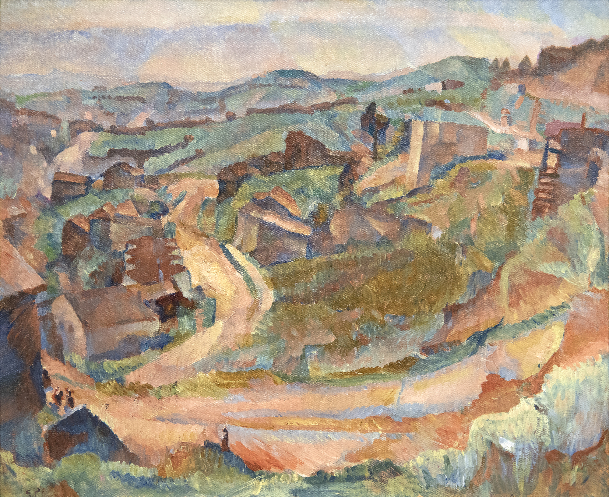 GERTRUDE PARTINGTON ALBRIGHT - Below Twin Peaks GERTRUDE PARTINGTON ALBRIGHT - Below Twin Peaks - oil on canvas - 24 1/4 x 29 1/4 in.