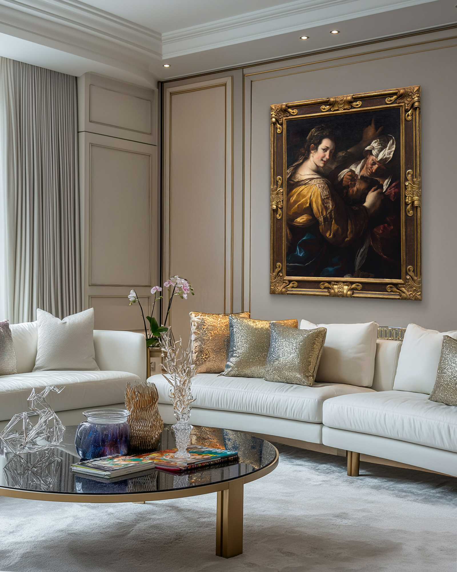 <div><font face=Lato size=3 color=black>A rare and important painting by Giulio Cesare Procaccini depicting the legendary Judith Beheading Holofernes—a subject that has captivated artists from Caravaggio and Artemisia Gentileschi to Kehinde Wiley and Robert Longo. The dramatic biblical scene, rendered with striking chiaroscuro, exemplifies Procaccini’s mastery of light and emotion and his engagement with one of art history’s most enduring themes of justice and triumph.</font></div><br><br><div><font face=Lato size=3 color=black>&nbsp;</font></div><br><br><div><font face=Lato size=3 color=black>This work holds exceptional provenance, having been commissioned by Giovanni Carlo Doria, one of Genoa’s most prominent collectors whose holdings included works by Leonardo da Vinci, Titian, and Van Dyck, remaining in the Doria family collection for approximately 300 years. It is recorded in the artist’s catalogue raisonné and has an extensive literature history.</font></div><br><br><div><font face=Lato size=3 color=black>&nbsp;</font></div><br><br><div><font face=Lato size=3 color=black>Comparable compositions by Procaccini appear in major museum collections such as the National Gallery of Art, Washington, D.C., and the Hermitage Museum, Saint Petersburg. &nbsp;This painting represents a rare opportunity to acquire a museum-caliber example of the artist’s work, distinguished by both its art historical significance and exceptional provenance.</font></div><br><br><div><font color=black>&nbsp;</font></div>