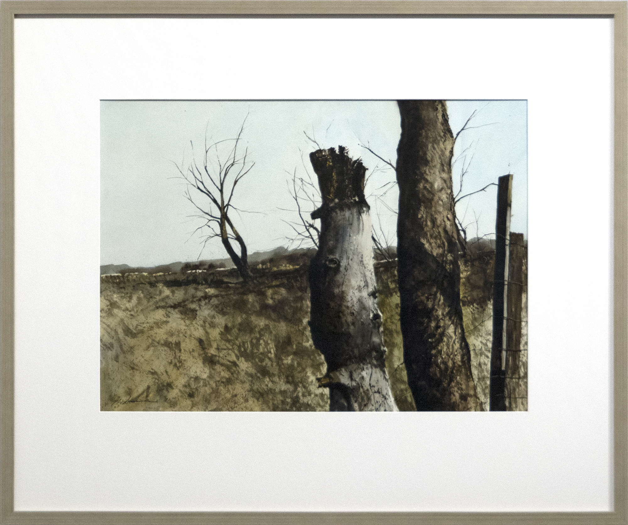 GREGORY SUMIDA - Fence Support GREGORY SUMIDA - Fence Support - watercolor - 22 x 30 in.