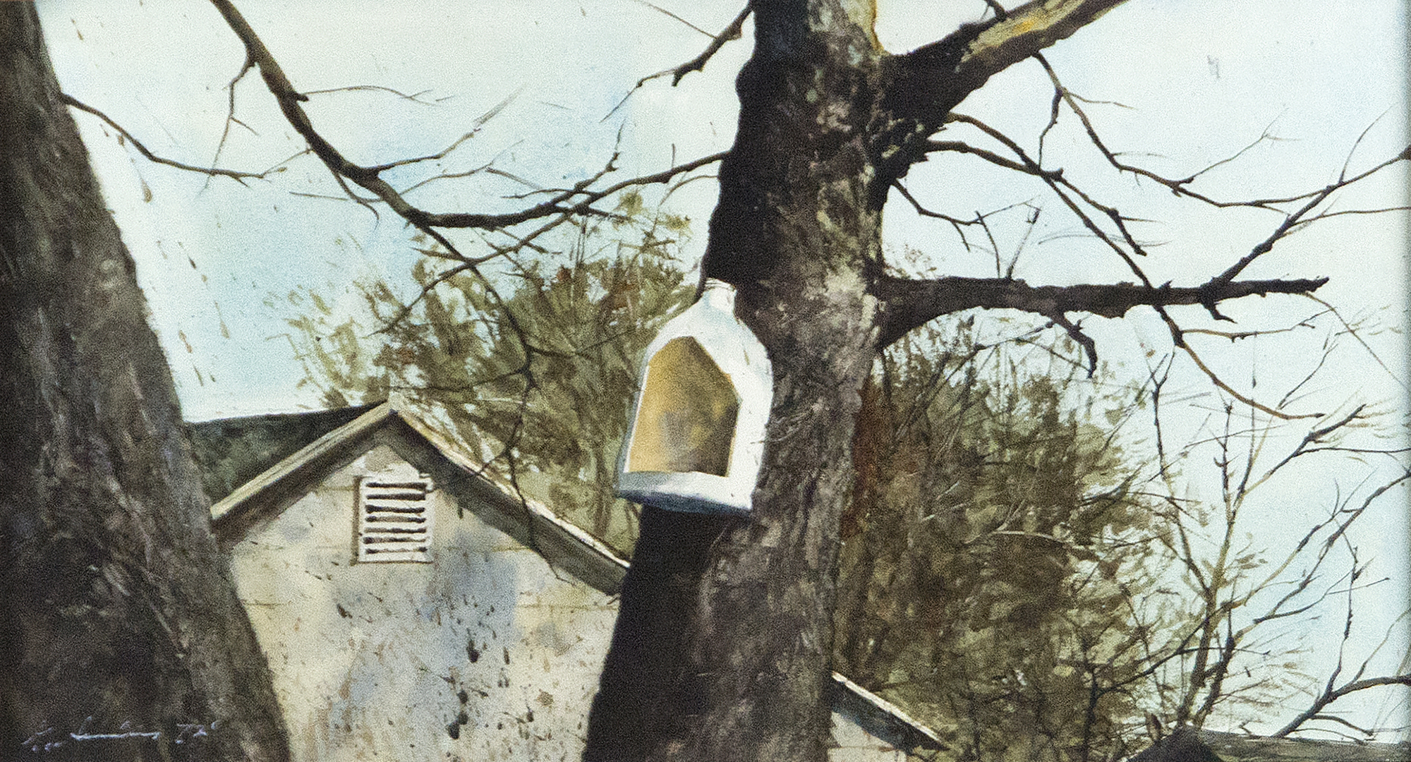 GREGORY SUMIDA - Plastic Feeder, Lockford, CA GREGORY SUMIDA - Plastic Feeder, Lockford, CA - watercolor - 12 x 22 in.