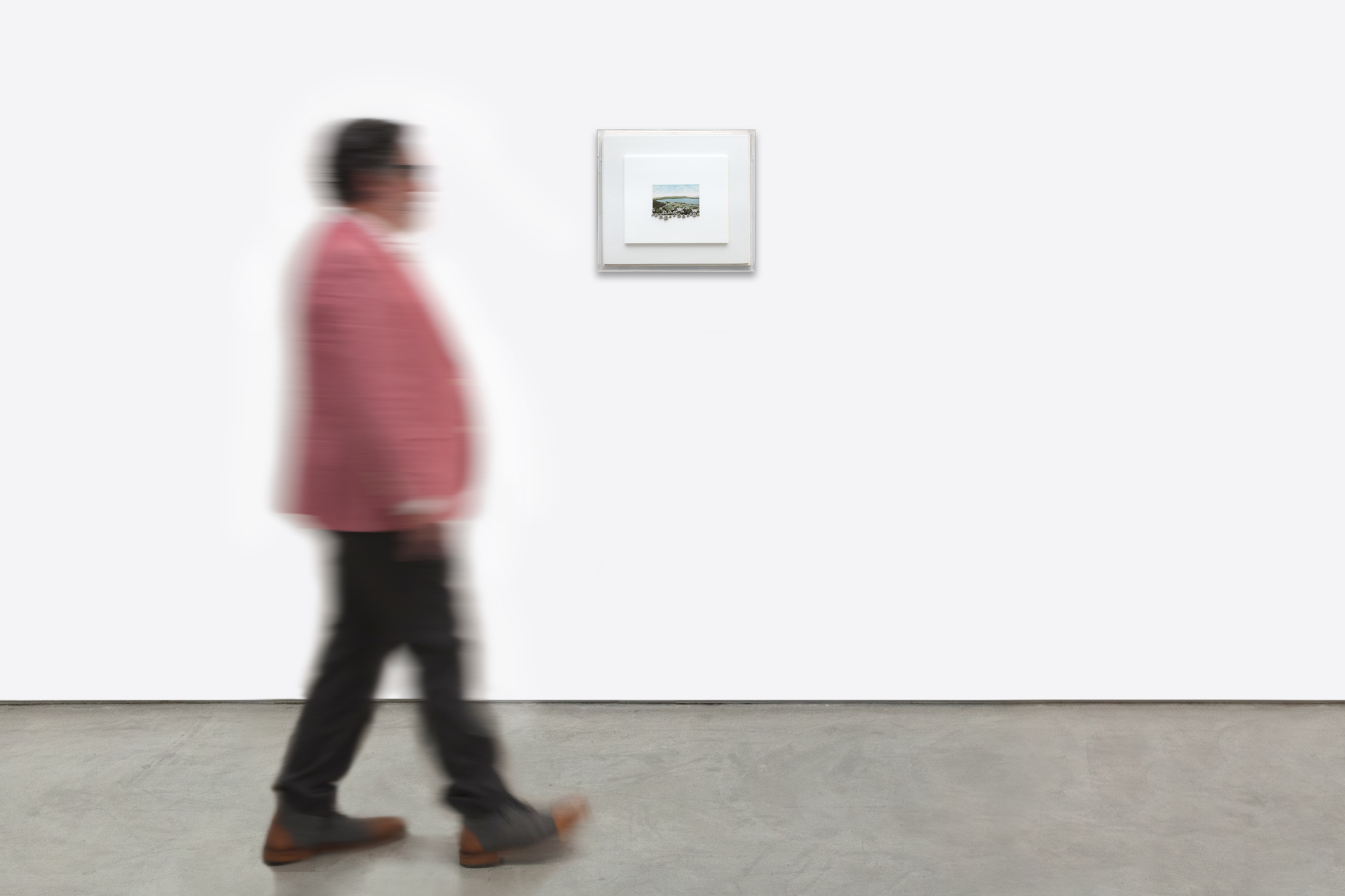 HANNAH WILKE - Vermont - kneaded erasers and postcard mounted on painted panel in plexiglass box - 15 1/2 x 17 1/2 in.