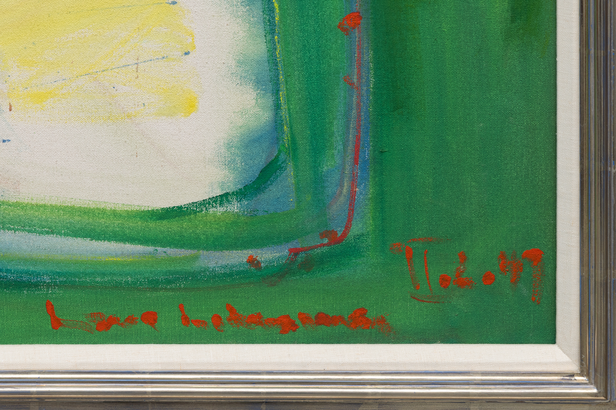 HANS HOFMANN - Baal <div><font face=Lato size=3 color=black>Hans Hofmann's <em>Baal</em> channels the charged energy of its evocative title, rooted in ancient Semitic tradition. The name refers to a lord or master but also carries associations with primal forces of nature, chaos, and creation. Hofmann's work reflects this duality, blending structured design with the untamed vitality of gestural abstraction to create a composition oscillating between entropy and order.</font></div>
<br>
<br><div> </div>
<br>
<br><div><font face=Lato size=3 color=black>Painted at age 65, <em>Baal</em> also showcases Hofmann's willingness to revisit earlier disciplines while addressing the challenges of mid-century abstraction. Its vibrant palette and bold use of complementary colors, particularly the juxtaposition of red and green, heightens the painting's dynamism. His muscular brushwork also reflects his lifelong experimentation with the tension between form and freedom; undulating lines and biomorphic forms evoke the surrealist influence of Miró and the spiritual resonance of Kandinsky's gestural abstractions. Like these predecessors, Hofmann sought to translate "inner necessity" into visual expression, guided by his fertile imagination. Yet the planal elements and curvilinear shapes of <em>Baal</em> also reflect the influence of improvisational painting, a hallmark of Abstract Expressionism as practiced by contemporaries like Arshile Gorky, among others. It is a composition that teems with movement and energy, suggesting a cosmos in flux—chaotic yet deliberate.</font></div>
<br>
<br><div> </div>
<br>
<br><div><font face=Lato size=3 color=black>Exhibited the same year at Betty Parsons Gallery in New York, <em>Baal</em> signals Hofmann's evolution as a master and innovator. With its vivid dynamism and symbolic title, the painting epitomizes Hofmann's ability to infuse abstraction with elemental power, crafting a deeply personal exploration of form and color.</font></div>