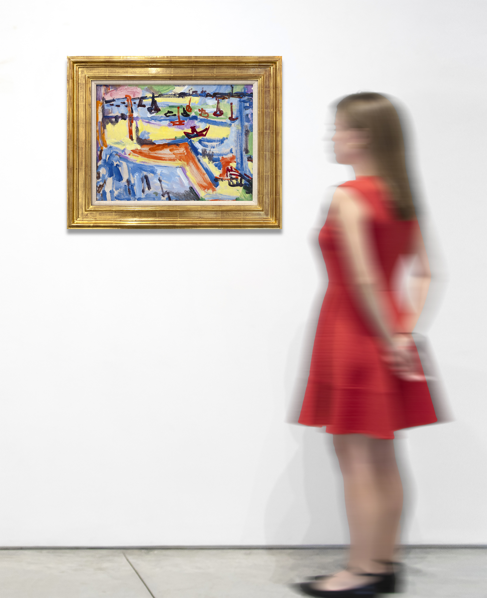 Aucun artiste n&#039;a comblé le fossé entre le modernisme européen et l&#039;expressionnisme abstrait américain comme l&#039;a fait Hans Hofmann. La raison en est simple : il a été formé dans les académies parisiennes avant la Première Guerre mondiale et s&#039;est lié d&#039;amitié avec Henri Matisse, Pablo Picasso, Georges Braque, Robert et Sonia Delaunay, ce qui lui a donné un niveau de familiarité avec le modernisme européen qu&#039;aucun autre expressionniste abstrait n&#039;a possédé. Untitled (View of Provincetown Harbor) combine des éléments de cette première époque, la couleur débridée des Fauves dans des passages largement brossés avec la promesse de la peinture automatiste de l&#039;école de New York à venir. Très gestuelle, elle mêle les motifs et la vitesse du pinceau de Raoul Dufy à une projection plus masculine et plus audacieuse, suggérant les racines de l&#039;Action Painting.