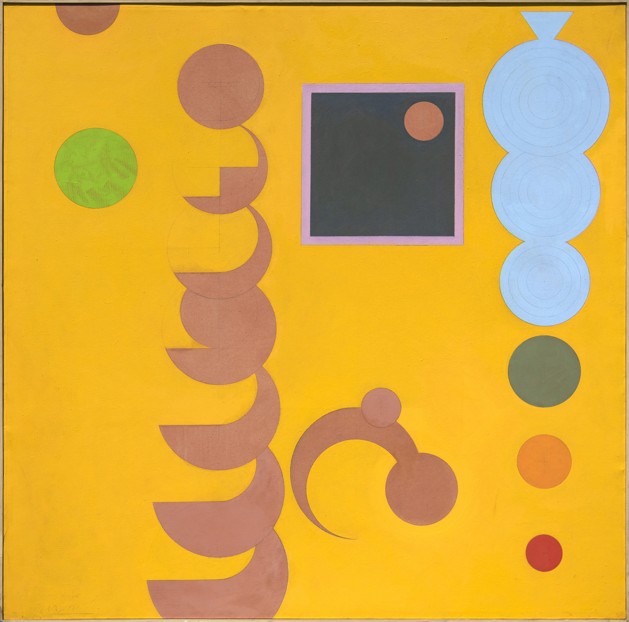 HASSEL SMITH - 9000 and 9 Nights - acrylic and graphite on canvas - 68 x 68 1/8 in.