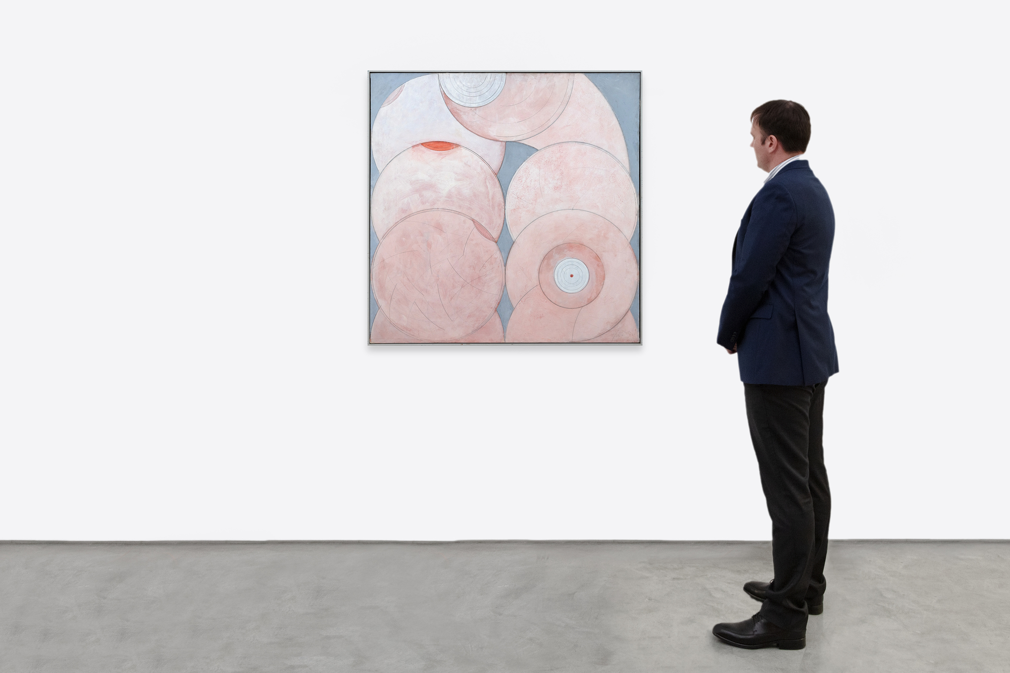 ハッセル・スミス - 眼球に目玉 - キャンバスに油彩 - 46 x 46インチ。