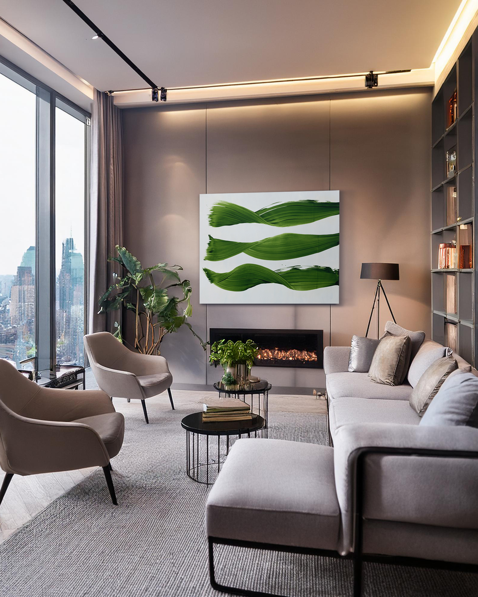 JAMIE NARES - Interpretation of “So Things Go” - oil on canvas - 66 x 84 x 1 1/4 in.