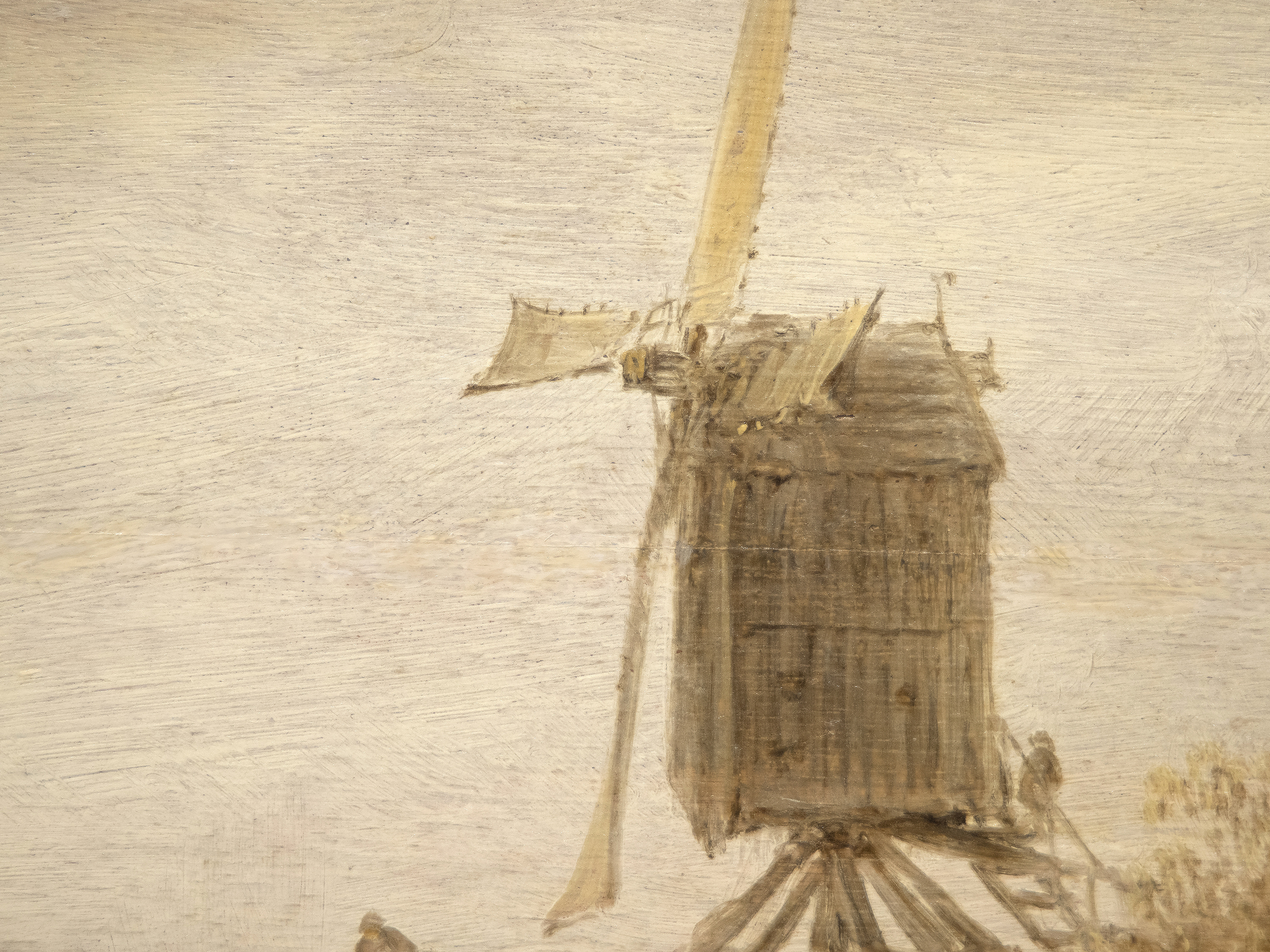 JAN JOSEPHSZOON VAN GOYEN - Paysage de rivière avec un moulin à vent et une chapelle - huile sur panneau - 22 1/2 x 31 3/4 in.