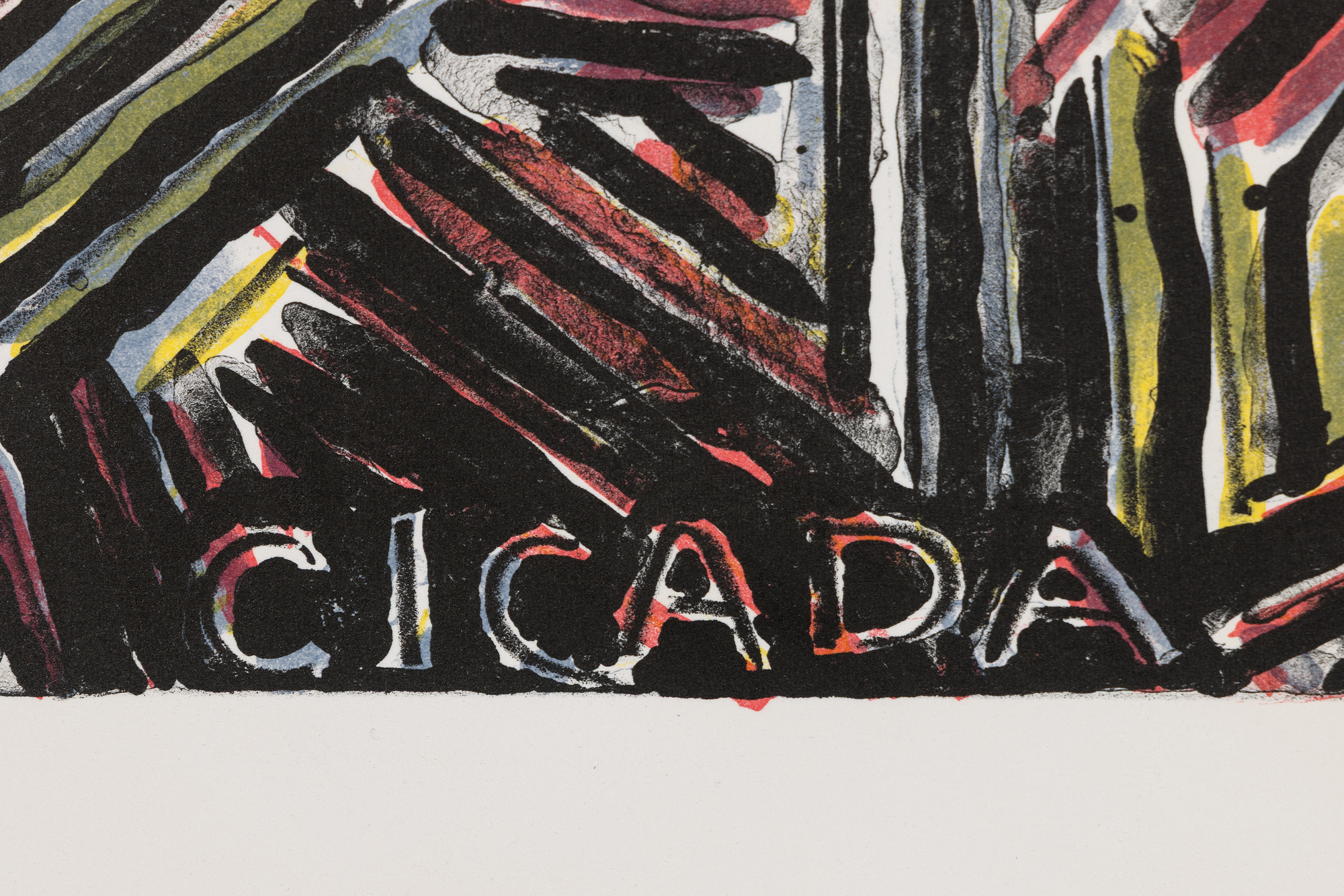 <div><font face=Lato size=3 color=black>Jasper Johns’ <em>Cicada</em> (1981) is a color lithograph published by Gemini G.E.L. in an edition of 58. The title evokes the insect’s cyclical emergence, echoing Johns’s interest in recurrence and transformation.</font></div>
<br>
<br><div> </div>
<br>
<br><div><font face=Lato size=3 color=black>Created during his “crosshatch” period (1972–83), the work exemplifies his move from flags and targets toward abstract systems of mark-making. Through layered color and texture, Johns explores the possibilities of lithography as a medium of repetition and variation.</font></div>
<br>
<br><div> </div>
<br>
<br><div><font face=Lato size=3 color=black>Impressions of <em>Cicada</em> are held in the collections of the Museum of Modern Art and the Whitney Museum of American Art, underscoring its importance within Johns’s printmaking practice.</font></div>