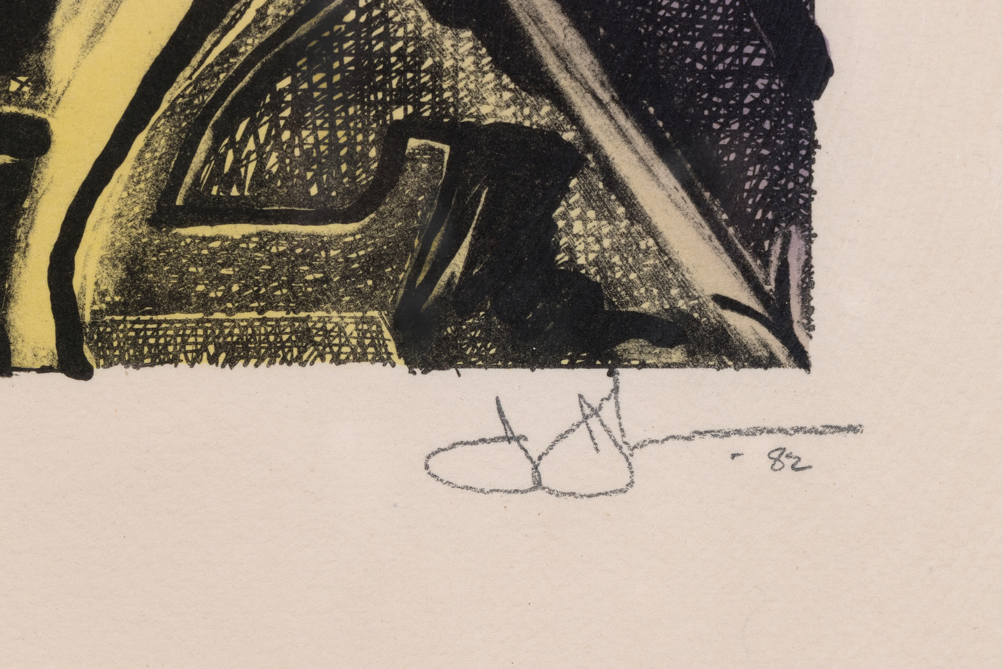 JASPER JOHNS - Voice 2 - lithograph in seven colors on handmade Fred Stiegenthaler paper - 17 x 23 in.