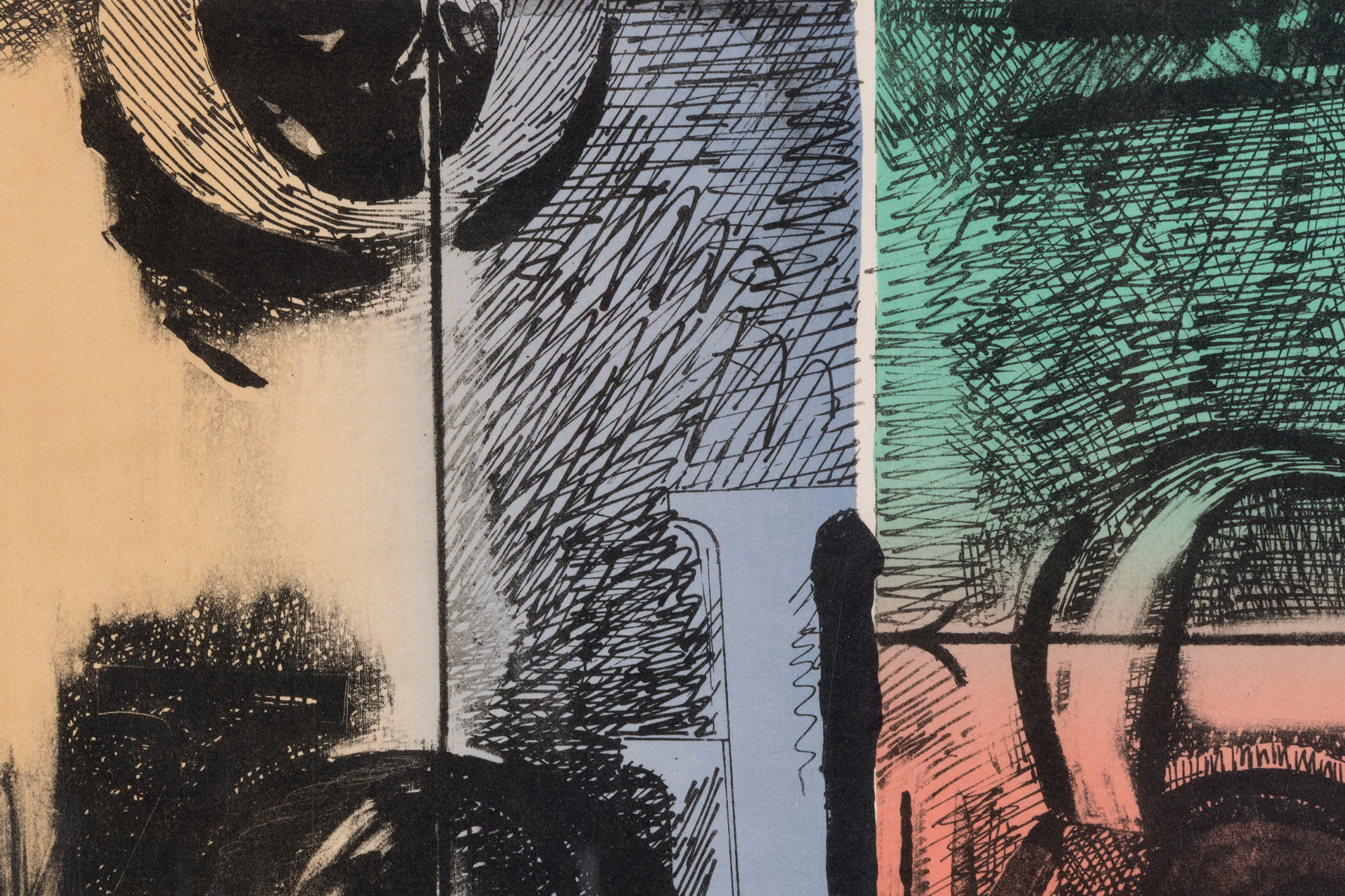 JASPER JOHNS - Voice 2 - lithograph in seven colors on handmade Fred Stiegenthaler paper - 17 x 23 in.