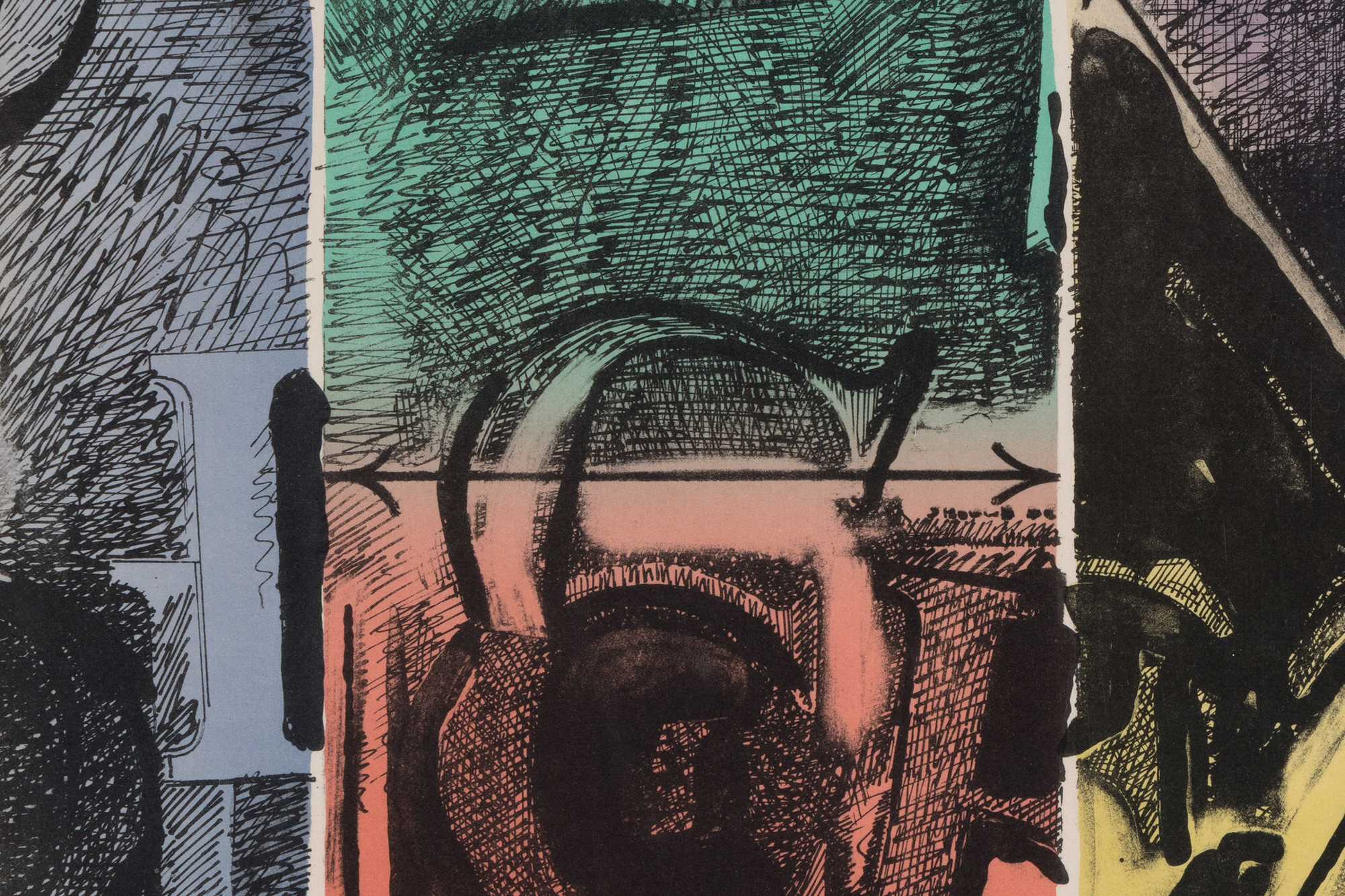 JASPER JOHNS - Voice 2 - lithograph in seven colors on handmade Fred Stiegenthaler paper - 17 x 23 in.
