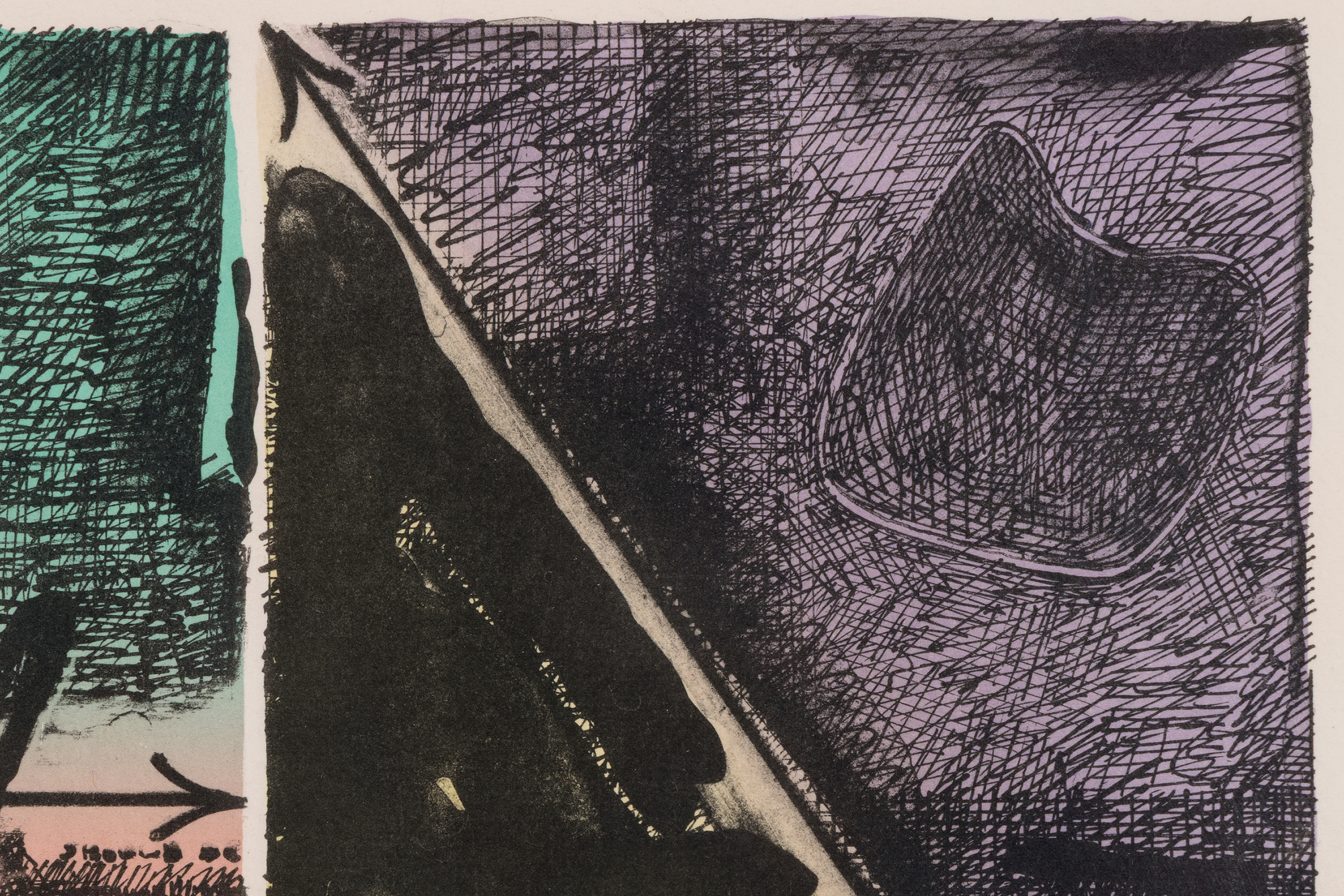 JASPER JOHNS - Voice 2 - lithograph in seven colors on handmade Fred Stiegenthaler paper - 17 x 23 in.