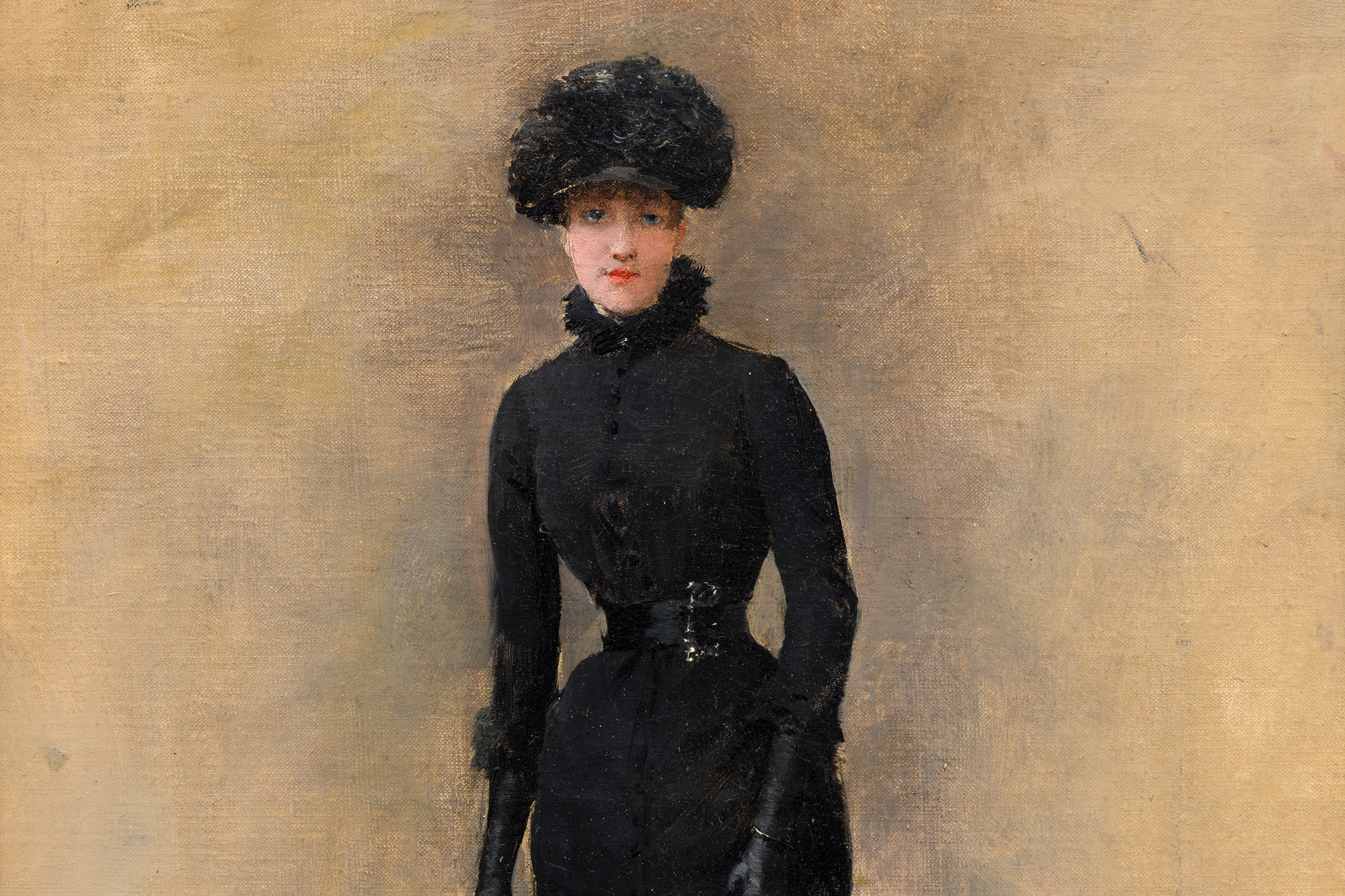 JEAN BERAUD - La Parisienne - oil on canvas - 13 3/4 x 9 5/8 in.