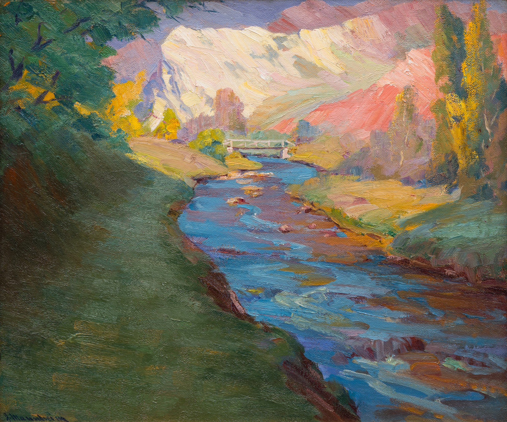 JEAN MANNHEIM - Turquoise Creek - oil on board - 20 x 24 in.