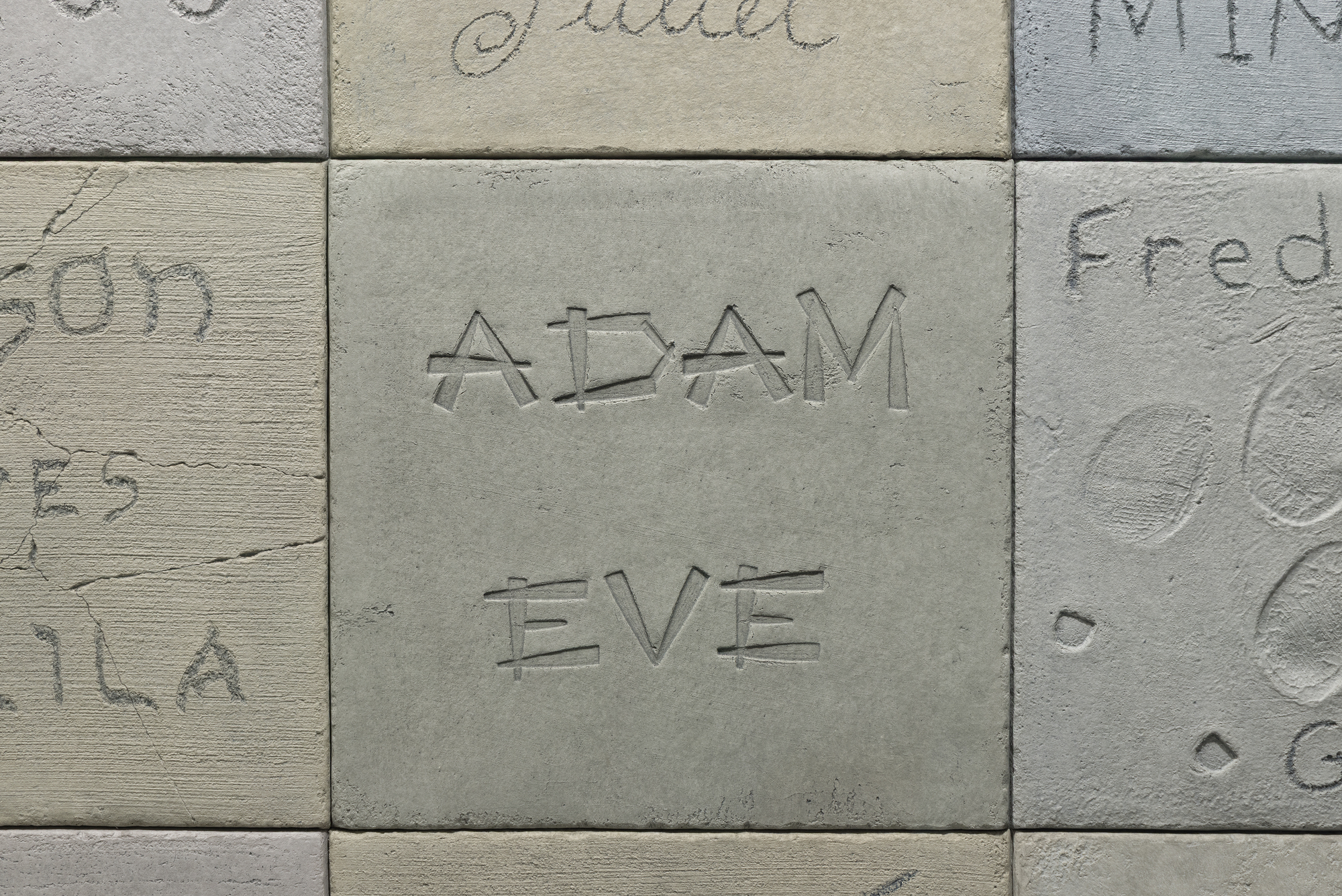 JOHN BALDESSARI - Concrete Couples - Mixografía® print on handmade paper, 9-piece suite - 48 x 48 x 1 in.