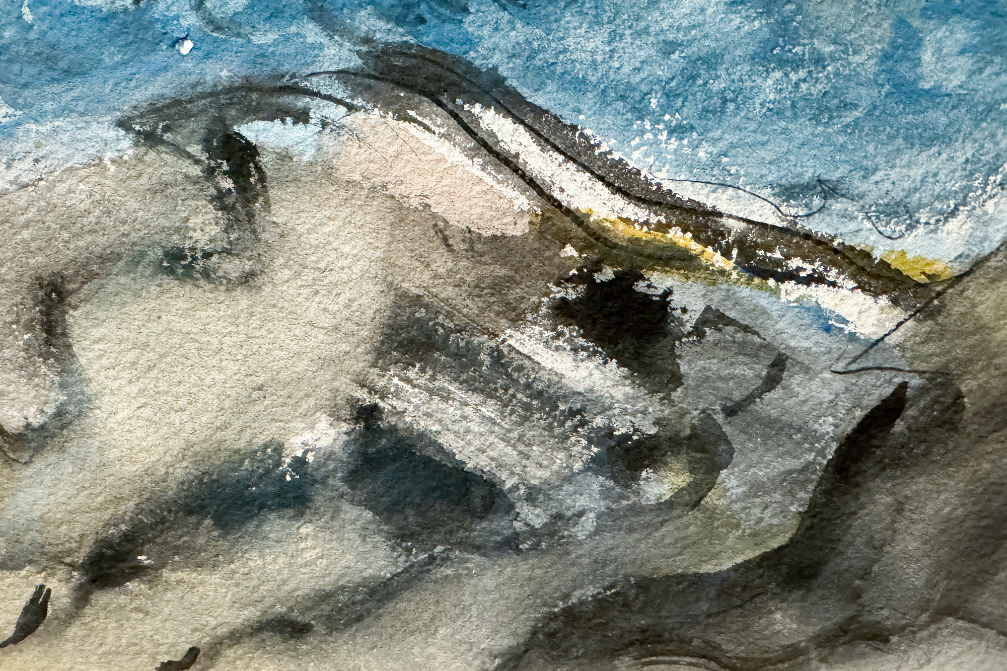 <div>John Marin’s "Sea Movement, Maine" (1937) exemplifies his dynamic approach to watercolor, a medium he transformed into one of the most expressive vehicles of early American modernism. Painted during his mature period, the work captures the restless energy of the Maine coast—a subject Marin returned to repeatedly as a source of inspiration. Quick, gestural strokes convey the surging sea and jagged rocks, while washes of deep blue, gray, and black evoke both immediacy and atmosphere. Marin’s hallmark ability to fuse abstraction with observation is evident here: the composition is at once faithful to the rhythms of the natural world and liberated in its expressive freedom. </div><br><br><div>&nbsp;</div><br><br><div>The significance of this work is underscored by its inclusion in Sheldon Reich’s 1970 catalogue raisonné (no. 37.19) and its exhibition history in two museum shows, affirming its place within Marin’s celebrated body of Maine seascapes. "Sea Movement, Maine" stands as a vivid testament to the artist’s lifelong pursuit of translating nature’s vitality into painterly form. </div>