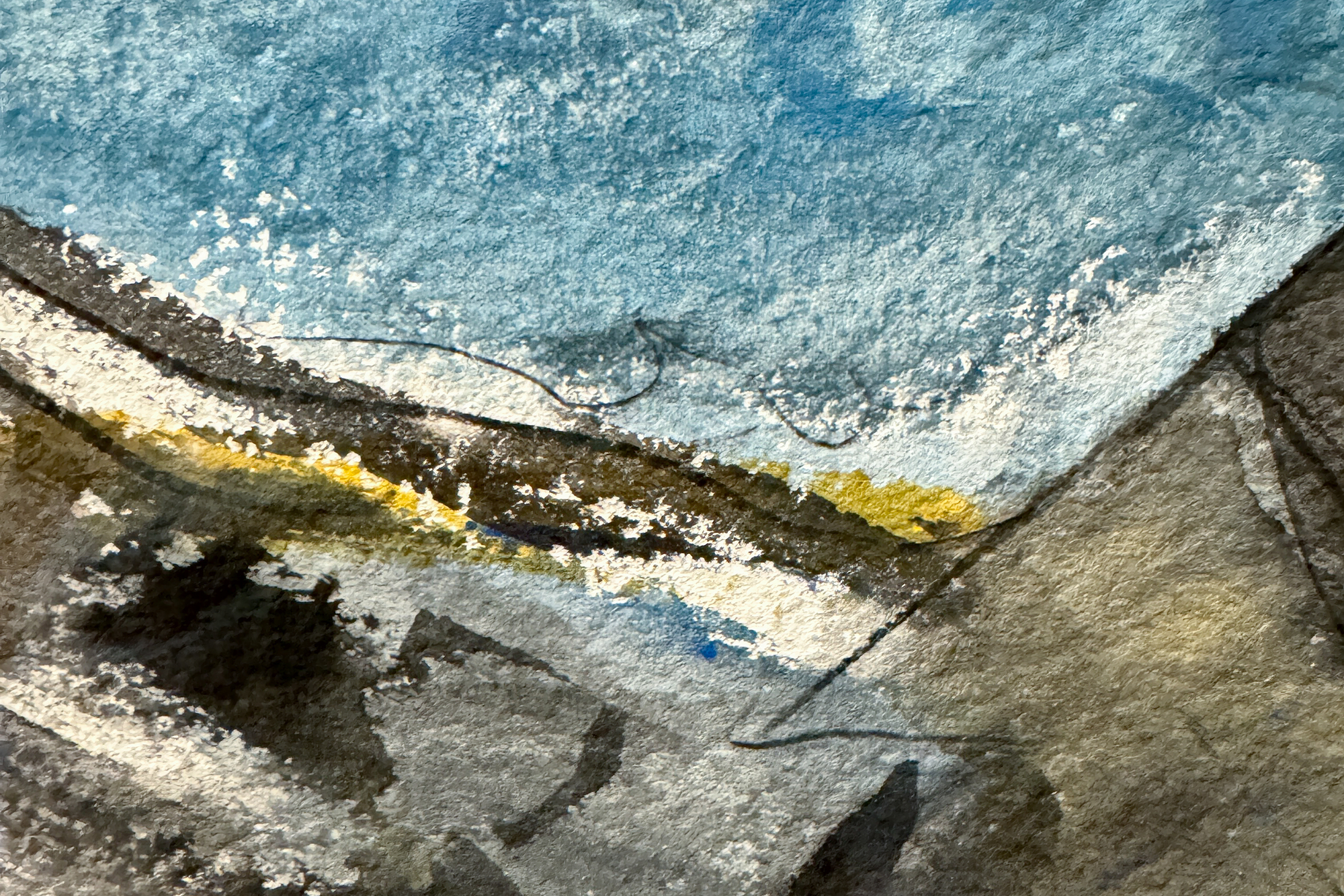 <div>John Marin’s "Sea Movement, Maine" (1937) exemplifies his dynamic approach to watercolor, a medium he transformed into one of the most expressive vehicles of early American modernism. Painted during his mature period, the work captures the restless energy of the Maine coast—a subject Marin returned to repeatedly as a source of inspiration. Quick, gestural strokes convey the surging sea and jagged rocks, while washes of deep blue, gray, and black evoke both immediacy and atmosphere. Marin’s hallmark ability to fuse abstraction with observation is evident here: the composition is at once faithful to the rhythms of the natural world and liberated in its expressive freedom. </div><br><br><div>&nbsp;</div><br><br><div>The significance of this work is underscored by its inclusion in Sheldon Reich’s 1970 catalogue raisonné (no. 37.19) and its exhibition history in two museum shows, affirming its place within Marin’s celebrated body of Maine seascapes. "Sea Movement, Maine" stands as a vivid testament to the artist’s lifelong pursuit of translating nature’s vitality into painterly form. </div>