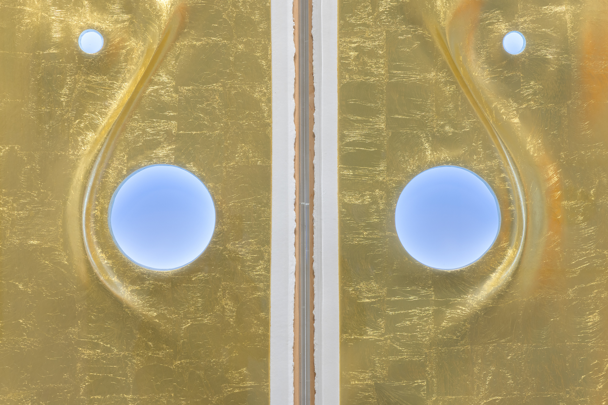 JORGE PARDO - Untitled - Mixografía® diptych print on handmade paper, 22k gold - 51 1/4 x 55 3/4 x 4 1/2 in.