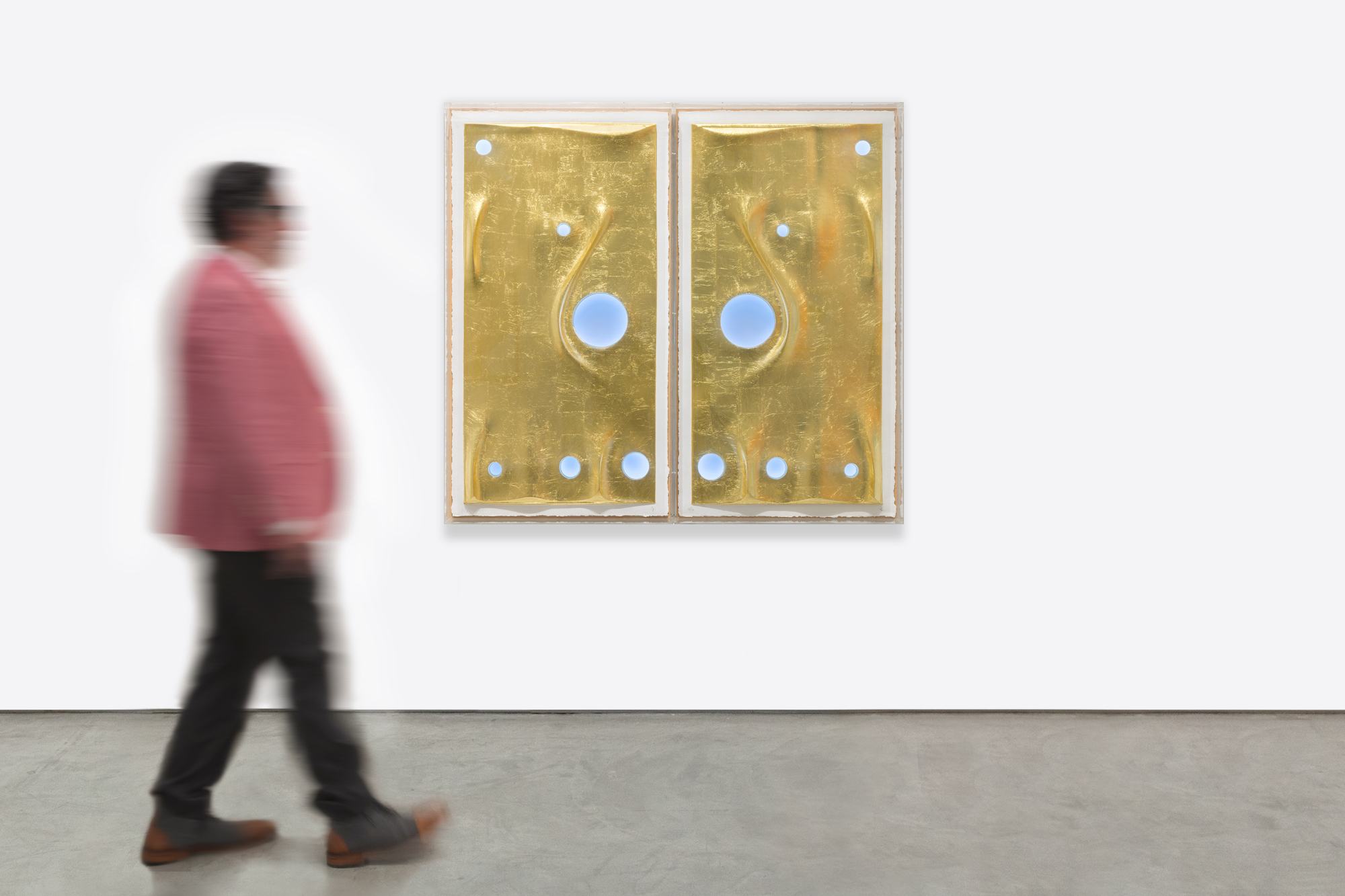JORGE PARDO - Untitled - Mixografía® diptych print on handmade paper, 22k gold - 51 1/4 x 55 3/4 x 4 1/2 in.