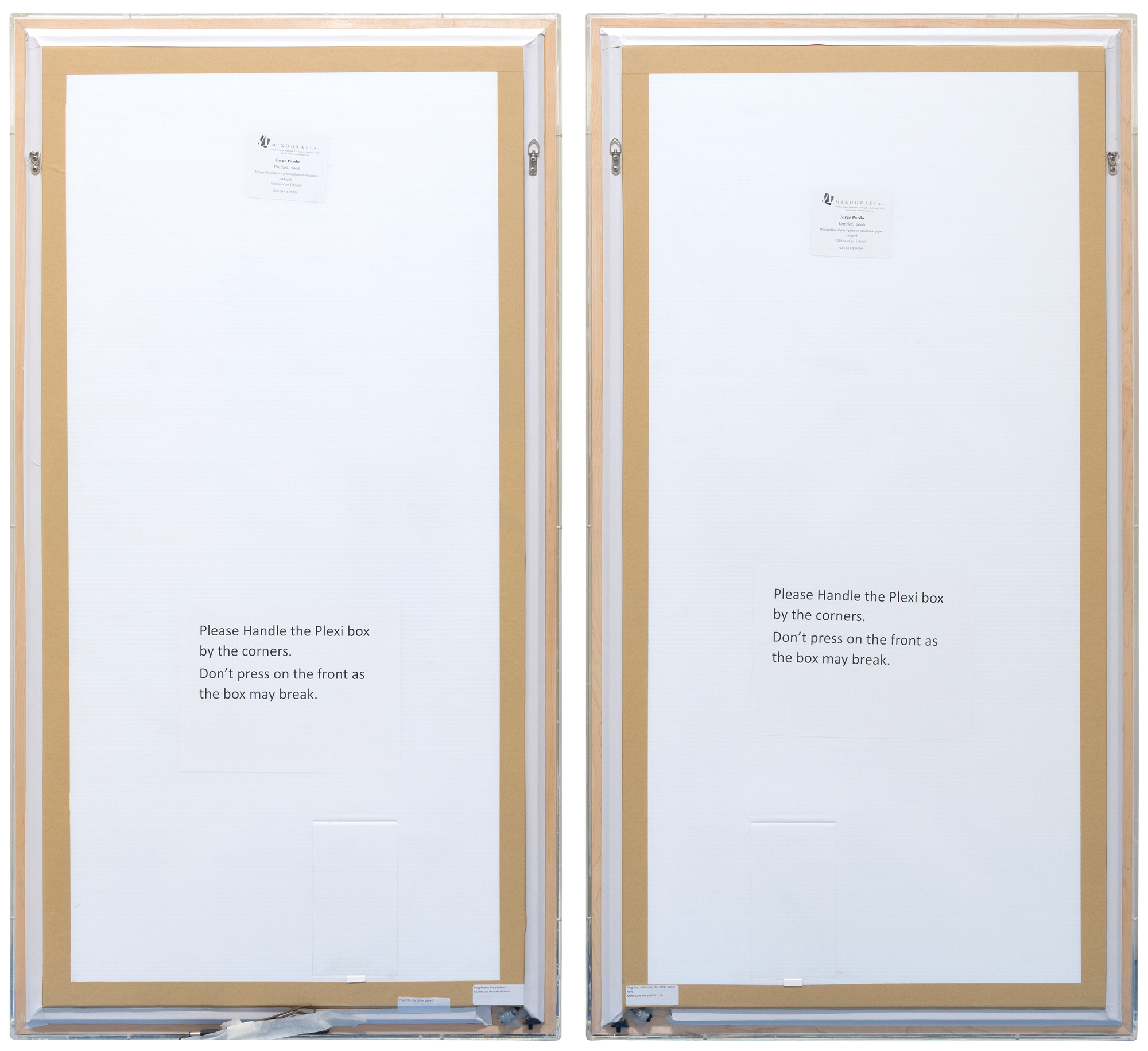 JORGE PARDO - Untitled - Mixografía® diptych print on handmade paper, 22k gold - 51 1/4 x 55 3/4 x 4 1/2 in.