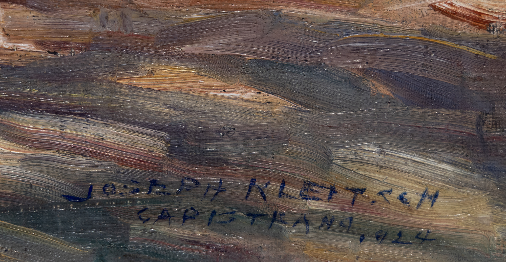 JOSEPH KLEITSCH - Mission Cloisters, San Juan Capistrano - óleo sobre lienzo - 22 1/8 x 27 in.
