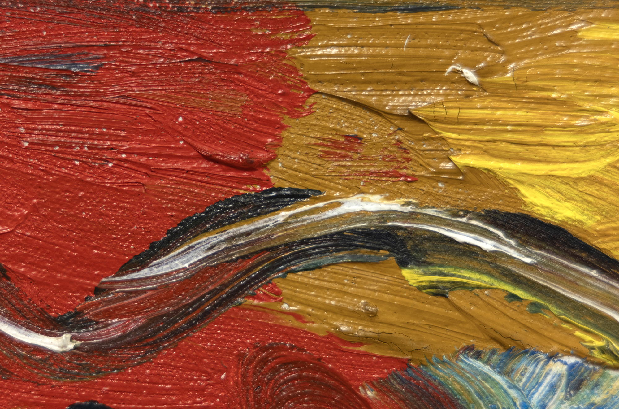 KAREL APPEL - الرأس في العاصفة - زيت على قماش - 10 × 14 1/4 بوصة.