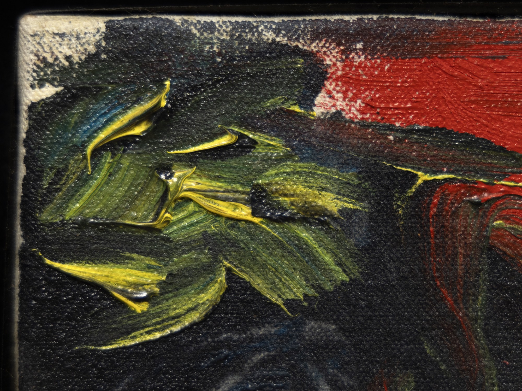 KAREL APPEL - Cabeza en la tormenta - óleo sobre lienzo - 10 x 14 1/4 pulg.