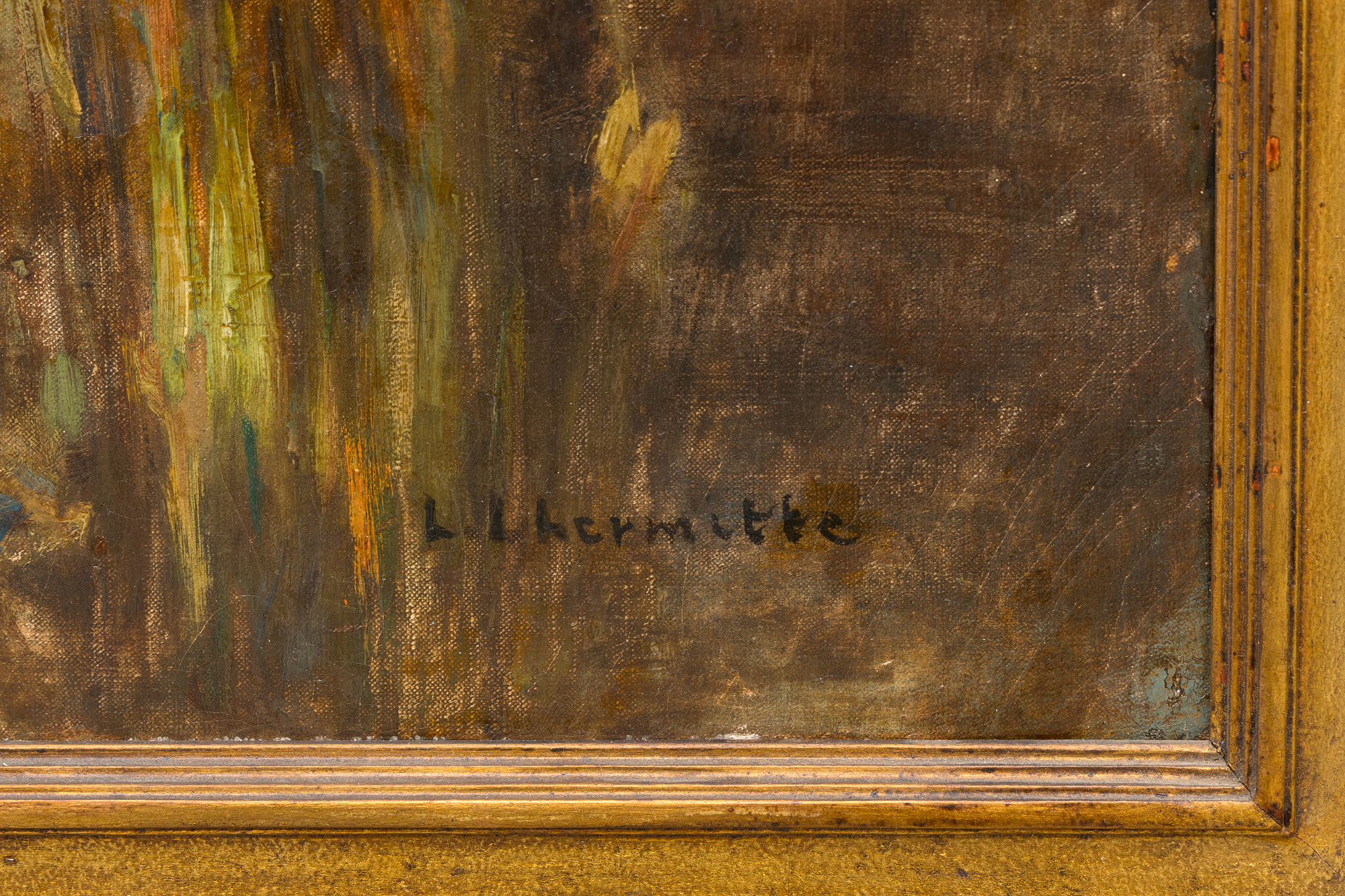 LEON AUGUSTIN LHERMITTE - The Milk Maid - oil on canvas - 28 x 33 1/4 in.