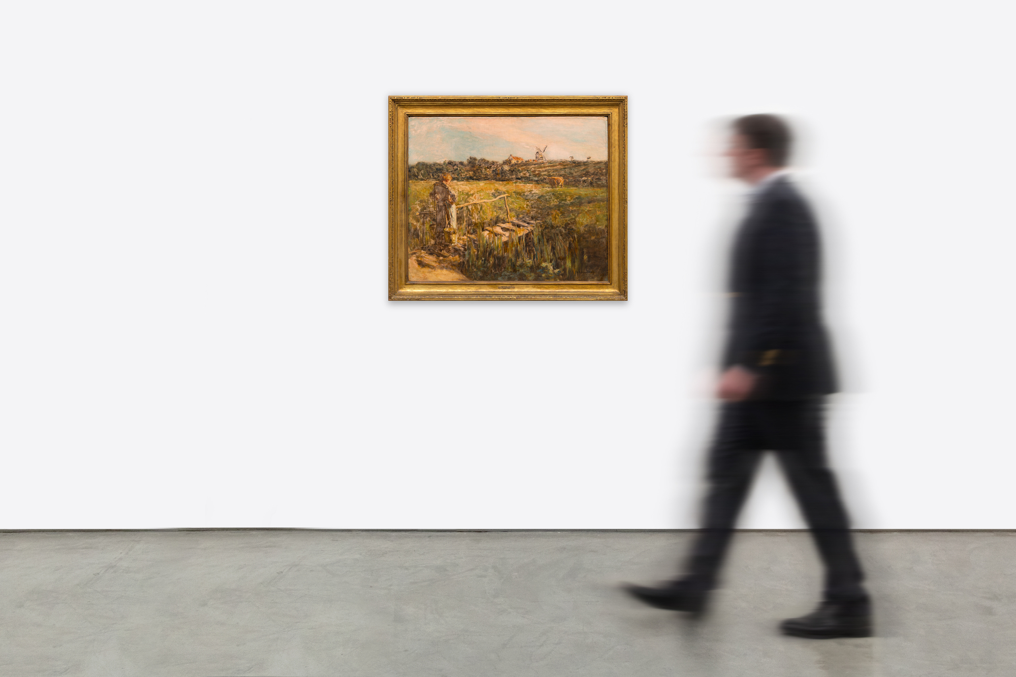 LEON AUGUSTIN LHERMITTE - The Milk Maid - oil on canvas - 28 x 33 1/4 in.