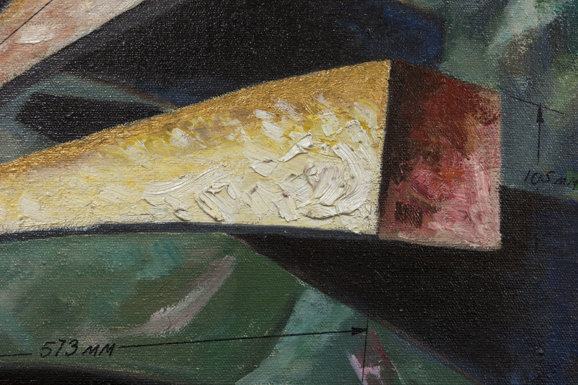 ليونيد لام-قوه الدولة-النفط علي قماش-68 3/8 × 66 × 1 في.