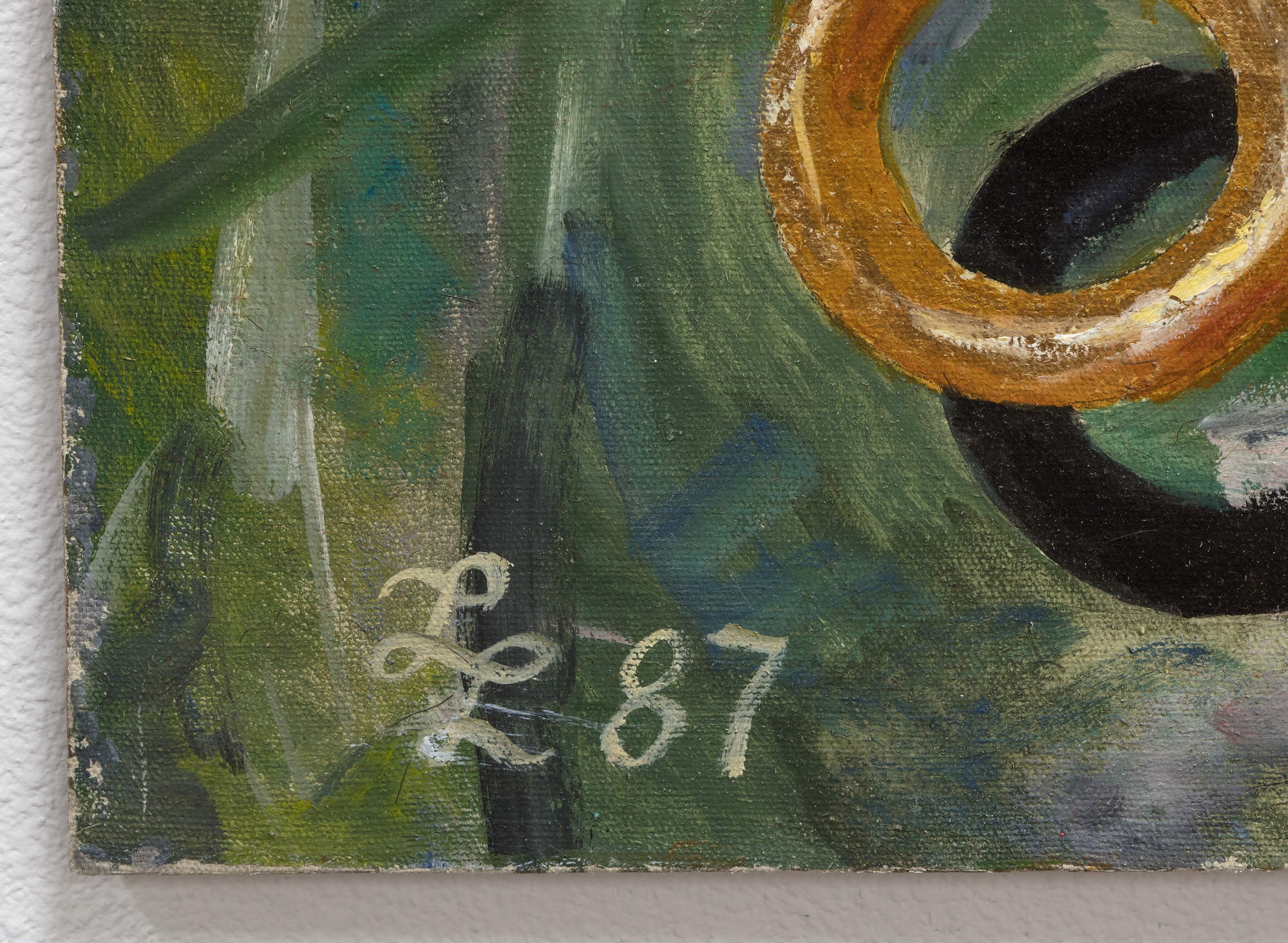 ليونيد لام-قوه الدولة-النفط علي قماش-68 3/8 × 66 × 1 في.