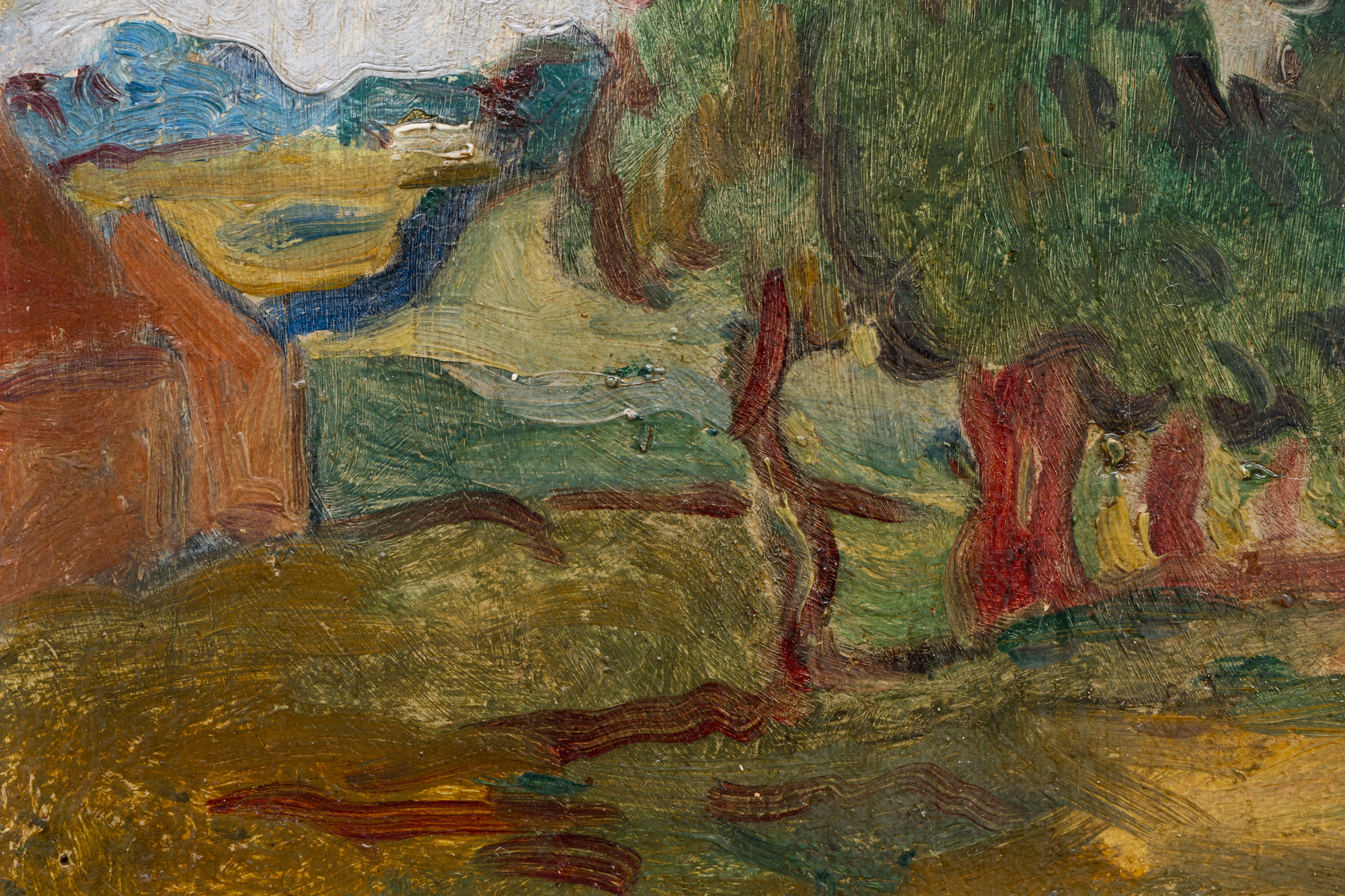 LOUIS VALTAT - Allée d'arbres - oil on canvas - 7 5/8 x 9 1/2 in.