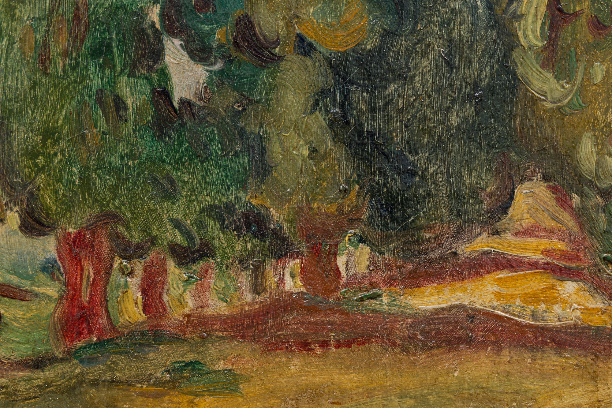 LOUIS VALTAT - Allée d'arbres - oil on canvas - 7 5/8 x 9 1/2 in.