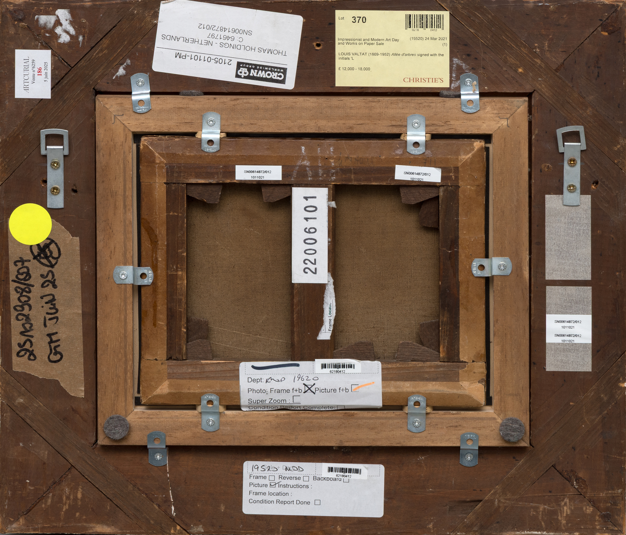 LOUIS VALTAT - Allée d'arbres - oil on canvas - 7 5/8 x 9 1/2 in.