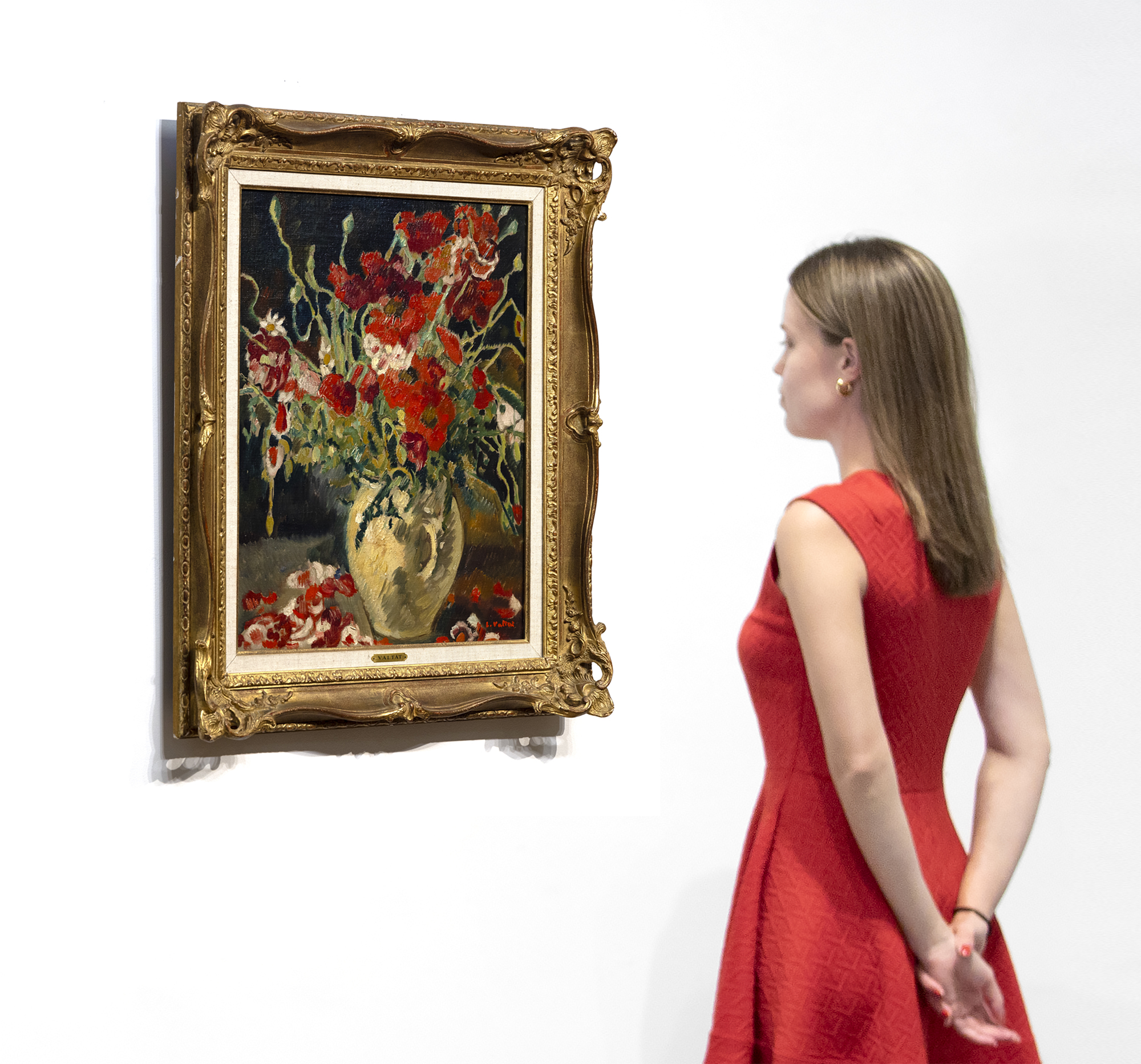 LOUIS VALTAT - コクリコの花瓶 - キャンバスに油彩 - 23 1/2 x 19 in.