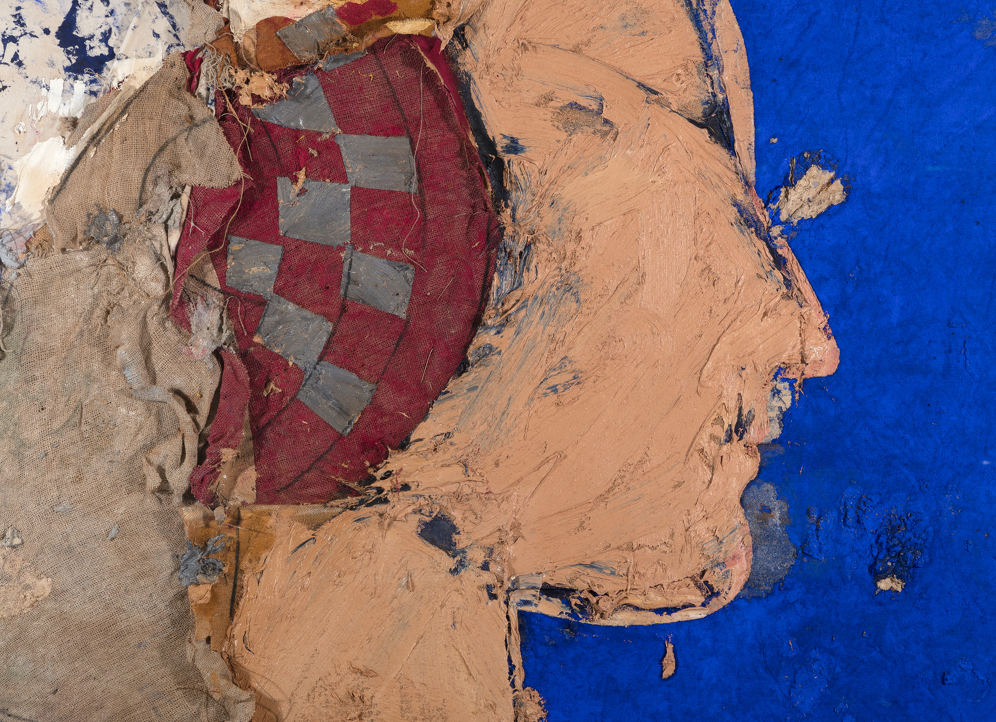 MANOLO VALDES - Portrait of a Woman MANOLO VALDES - Portrait of a Woman - oil and burlap on canvas - 60 x 60 in.