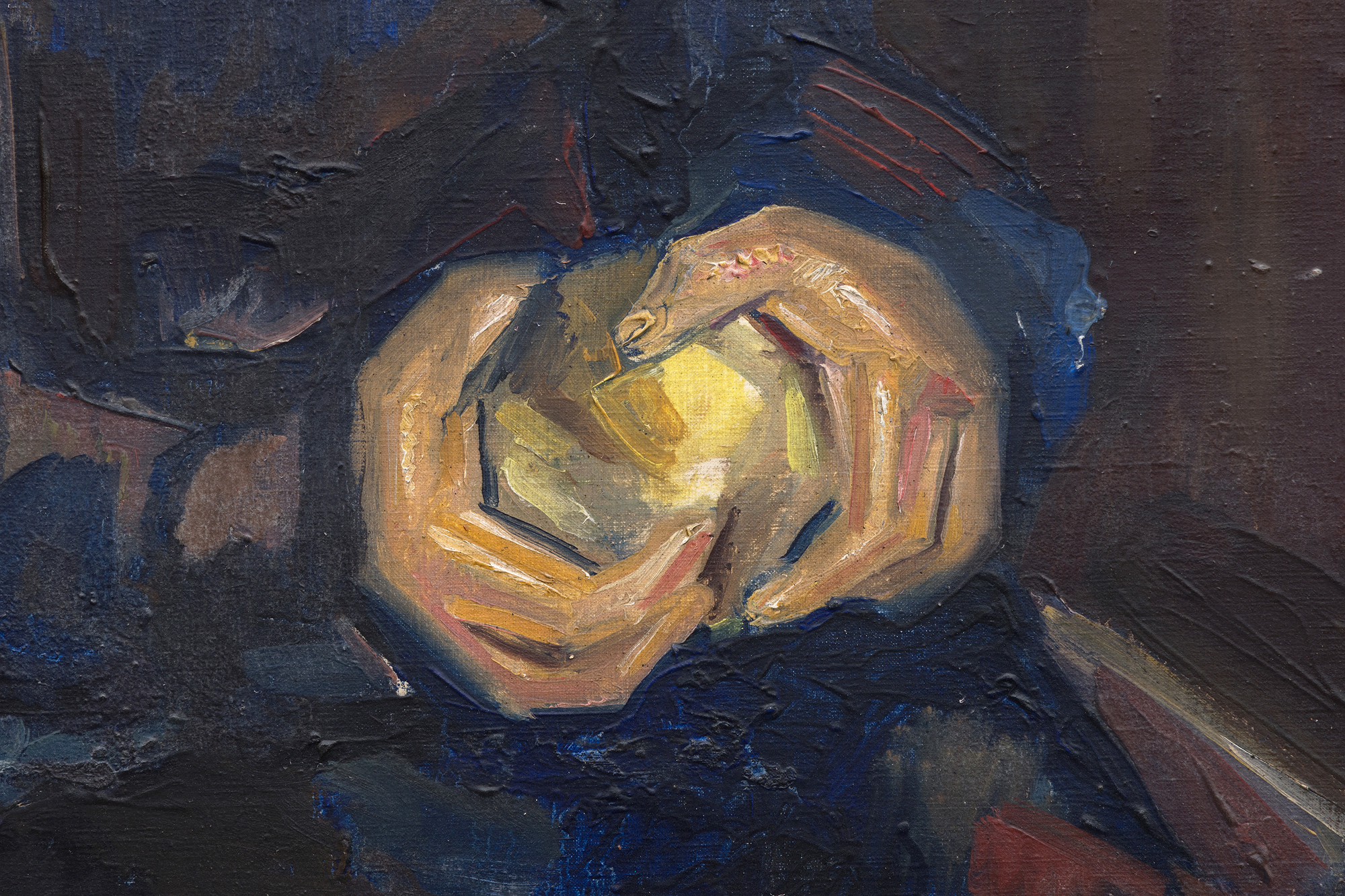 MARIA BLANCHARD - Fillette à la pomme <div><font face=Aptos size=3 color=black>María Blanchard, born in 1881, initially emerged as a committed Cubist painter, heavily influenced by her friendships with Juan Gris and other avant-garde figures. Her work in the 1910s showcased rigorous geometric abstraction, yet by the early 1920s, she began to transition toward a more figurative style. This shift aligned her with the “<em>Retour à l'ordre”</em> movement, in which many artists returned to more classical forms after the upheavals of war and early avant-garde experimentation. Blanchard's increasing focus on emotional depth and human subjects became a defining feature of these later works, culminating in pieces like "<em>Fillette à la pomme</em>."</font></div>
<br>
<br><div> </div>
<br>
<br><div><font face=Aptos size=3 color=black>Blanchard's Cubist roots, prominent in the angular treatment of the hands and apple, are softened throughout the girl's modest attire, suggesting a spiritual or religious significance. The model's pious countenance and the muted palette of browns, grays, and blues further reinforce that the painting continues a thread of religious themes, as seen in Picasso's early masterwork, "<em>The First Communion</em>," and Blanchard's own "<em>Girl at her First Communion</em>." The apple held in hand introduces layers of symbolism, often representing knowledge, innocence, or temptation, an association that suggests an emotional transition, bridging childhood and deeper awareness.</font></div>
<br>
<br><div> </div>
<br>
<br><div><font face=Aptos size=3 color=black>Blanchard's ability to fuse Cubist form with symbolic narrative and emotional complexity makes this painting a poignant reflection of her evolution as an artist. She humanizes the rigid forms of Cubism while imbuing her subjects with depth and inner life.</font></div>