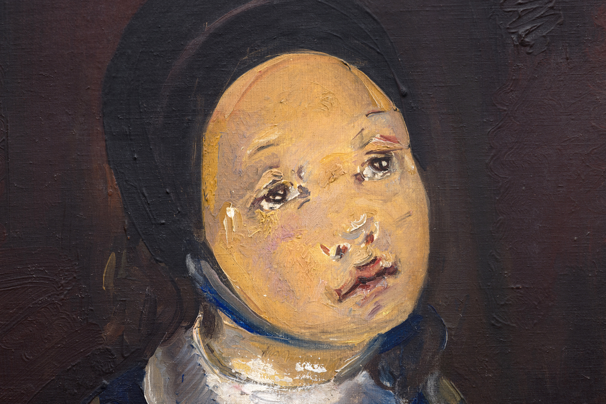 MARIA BLANCHARD - Fillette à la pomme <div><font face=Aptos size=3 color=black>María Blanchard, born in 1881, initially emerged as a committed Cubist painter, heavily influenced by her friendships with Juan Gris and other avant-garde figures. Her work in the 1910s showcased rigorous geometric abstraction, yet by the early 1920s, she began to transition toward a more figurative style. This shift aligned her with the “<em>Retour à l'ordre”</em> movement, in which many artists returned to more classical forms after the upheavals of war and early avant-garde experimentation. Blanchard's increasing focus on emotional depth and human subjects became a defining feature of these later works, culminating in pieces like "<em>Fillette à la pomme</em>."</font></div>
<br>
<br><div> </div>
<br>
<br><div><font face=Aptos size=3 color=black>Blanchard's Cubist roots, prominent in the angular treatment of the hands and apple, are softened throughout the girl's modest attire, suggesting a spiritual or religious significance. The model's pious countenance and the muted palette of browns, grays, and blues further reinforce that the painting continues a thread of religious themes, as seen in Picasso's early masterwork, "<em>The First Communion</em>," and Blanchard's own "<em>Girl at her First Communion</em>." The apple held in hand introduces layers of symbolism, often representing knowledge, innocence, or temptation, an association that suggests an emotional transition, bridging childhood and deeper awareness.</font></div>
<br>
<br><div> </div>
<br>
<br><div><font face=Aptos size=3 color=black>Blanchard's ability to fuse Cubist form with symbolic narrative and emotional complexity makes this painting a poignant reflection of her evolution as an artist. She humanizes the rigid forms of Cubism while imbuing her subjects with depth and inner life.</font></div>