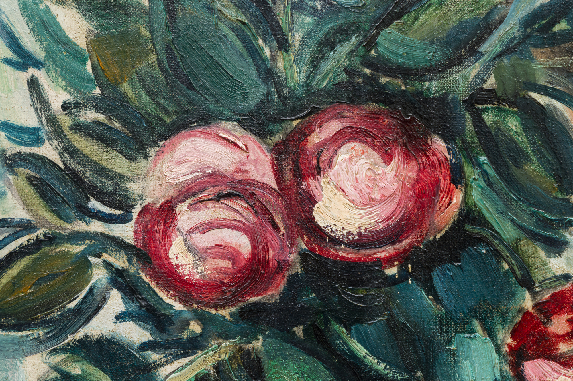 <div>Maurice de Vlaminck’s <em>Bouquet de Pivoines dans un Vase Bleu</em> (1913–14) is a prime-period still life that channels the artist’s Fauvist audacity into an image of exuberant, painterly force. A dense spray of peonies—painted as spiraling bursts of pinks, reds, and creamy whites—pushes outward from a deep blue vase, its rounded form anchoring the composition. With vigorous, directional brushstrokes, Vlaminck animates petals and foliage into a rhythmic surge, turning a traditional tabletop motif into a study of movement, texture, and chromatic intensity. </div><br><br><div>&nbsp;</div><br><br><div>As one of the core founders of Fauvism, Vlaminck was celebrated for his radical, non-naturalistic use of color, and this work retains that avant-garde approach. Cool blues and sea-greens collide with hot, saturated reds, while the background drapery and angled planes are simplified into sweeping passages that heighten contrast and speed. The paint surface remains boldly worked, emphasizing the physicality of oil on canvas and the immediacy of the artist’s hand. A prominent signature reinforces the picture’s assertive presence and its sense of completed statement. </div><br><br><div>&nbsp;</div><br><br><div>The painting will be included in the forthcoming critical catalogue of Maurice de Vlaminck’s works, currently being prepared by Maïté Vallès-Bled and Godeliève de Vlaminck under the auspices of the Wildenstein Institute. Renewed international attention to Vlaminck’s achievements—including a recent retrospective at Museum Barberini in Potsdam, the first in nearly a century—has reaffirmed his vital role in the development of modern painting. <em>Bouquet de Pivoines dans un Vase Bleu </em>captures that legacy: unapologetically modern and powered by color as expression. </div>