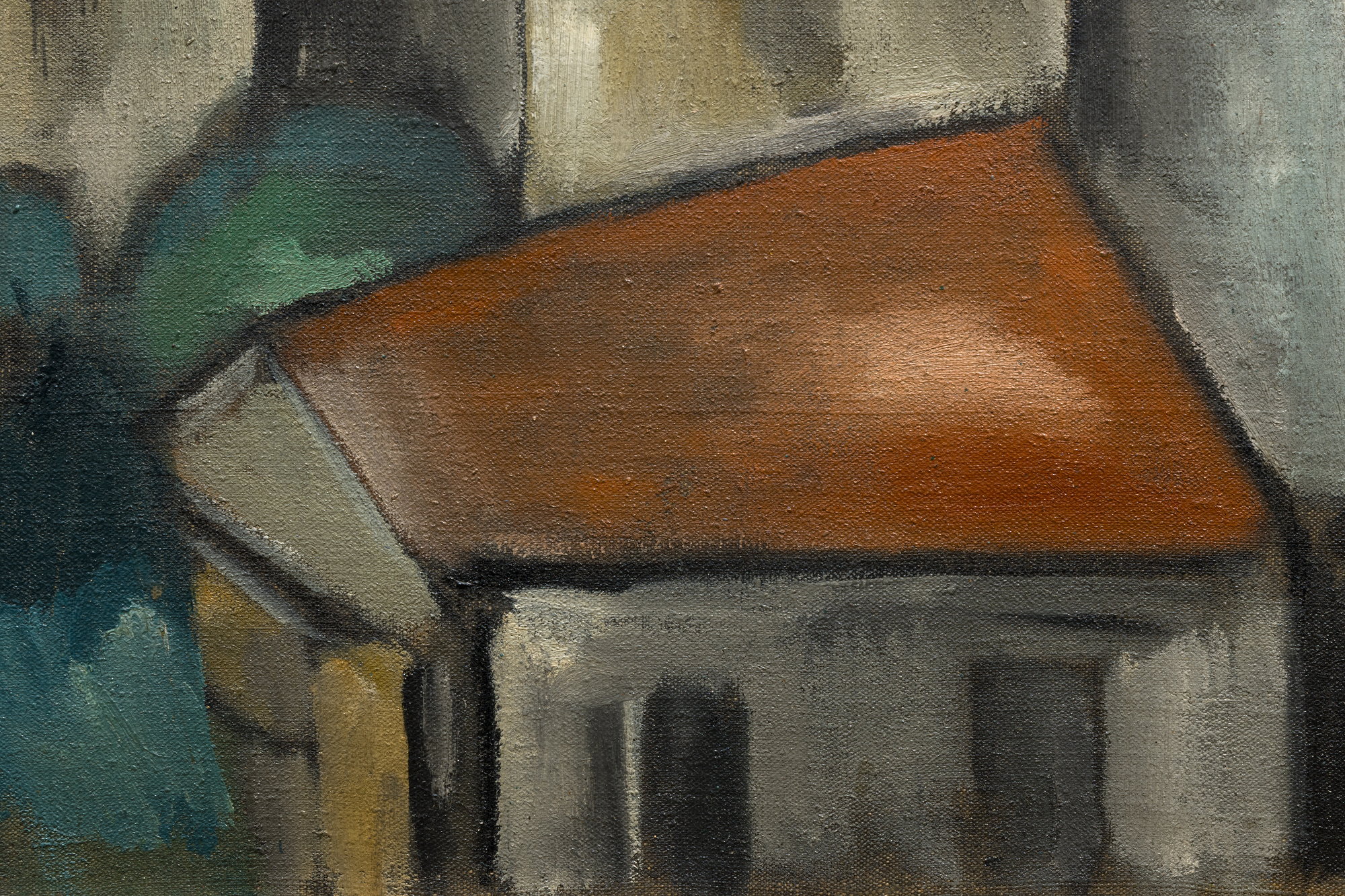 MAURICE DE VLAMINCK - Le Viaduc de Saint-Germain-en-Laye <div><font face=Lato size=3>Maurice de Vlaminck’s <em>Le Viaduc de Saint-Germain-en-Laye</em> (circa 1910-1911), an arresting oil on canvas framed in ornate gold, captures the industrial elegance of a viaduct west of Paris. This work, set to be included in the forthcoming catalogue raisonné by the Wildenstein Plattner Institute, reflects Vlaminck’s fascination with the Saint-Germain area. Known for painting its urban landscapes and Seine-side scenes, he infused this particular scene with angular Cubist elements gaining traction in early 20th-century art. The viaduct, built in the 1880s to carry the Paris-Saint-Germain railway line, looms with golden arches against a turbulent gray sky, its unyielding structure juxtaposed with the fractured rooflines of quaint village houses. </font></div>
<br>
<br><div><font face=Lato size=3> </font></div>
<br>
<br><div><font face=Lato size=3>Vlaminck’s bold brushstrokes and muted palette create a textured, almost sculptural effect, with trees and rooftops rendered in dynamic, faceted shapes. The overcast sky enhances the scene’s ambient intensity, while the viaduct’s arches dominate, symbolizing modernity amid rural charm. This work exemplifies his early Fauvist roots evolving into Cubist influences, showcasing a pioneering style. </font></div>
<br>
<br><div><font face=Lato size=3> </font></div>
<br>
<br><div><font face=Lato size=3>A resident of the region, Vlaminck frequently depicted its evolving landscape, blending tradition with innovation. "Le Viaduc de Saint-Germain-en-Laye" offers collectors a rare glimpse into his transformative period. Its striking composition and historical context make it a compelling addition to any collection, celebrating Vlaminck’s contribution to modern art’s development. </font></div>