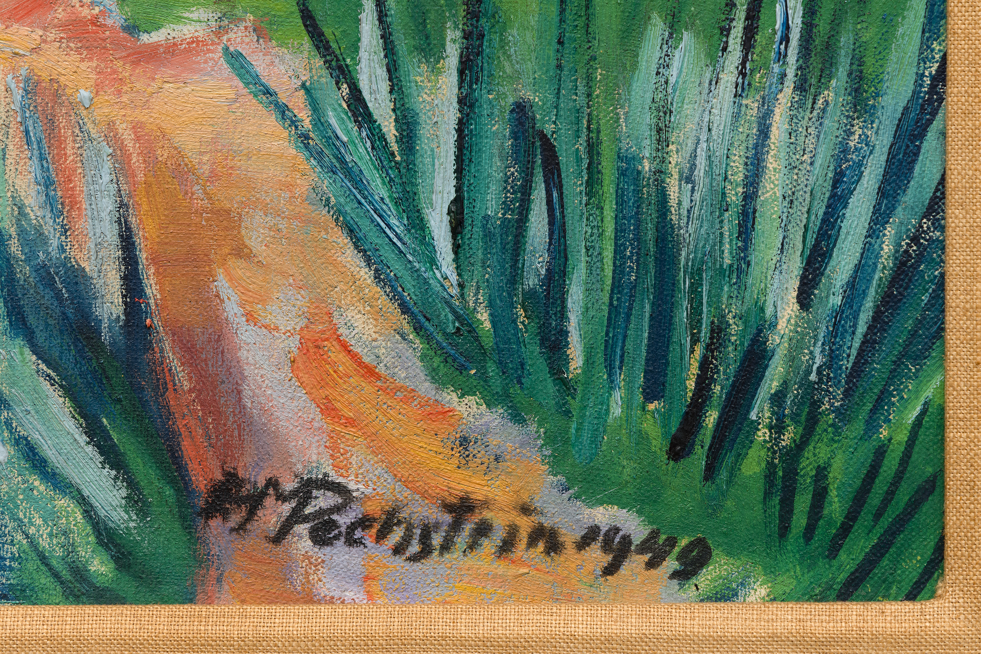 <div><font face=Lato size=3 color=black><em>Alte Fischerhütten</em> (1949) by Max Pechstein is an oil on canvas in which the artist transforms a humble cluster of weathered fishing huts into a study of light, form, and atmosphere. Broad, rhythmic brushstrokes delineate the worn timbers and thatched roofs, while a sky streaked with lavender and rose imbues the scene with a quiet, almost meditative luminosity. Pechstein’s bold outlines and flattened perspective are tempered by a late-career restraint, allowing the simple geometry of dunes, huts, and sea to resonate with an almost timeless calm.<br><br></font></div><br><br><div><font face=Lato size=3 color=black>Though painted in 1949, this work reaches back to a motif Pechstein first explored between 1927 and 1930 during summers on the Baltic coast and in the village of Rowe with <em>Herbstabend </em>(1927) and <em>Getreideernte</em> (1930). In a letter from that earlier period he wrote of his inspiration:<br><br></font></div><br><br><div><font face=Lato size=3 color=black>“A small, empty fishing hut on the lagoon, which Martin Sakuth had set aside for me… it was there that I first felt the heady, eternal rhythm of the sea.” (translated)<br><br></font></div><br><br><div><font face=Lato size=3 color=black>By revisiting these modest structures in his final decade, Pechstein fuses the elemental power of wind, sand, and sea with a masterful control of color and form. <em>Alte Fischerhütten</em> thus stands as a poignant culmination of his lifelong dialogue with vernacular architecture and elemental landscapes, an enduring testament to his vision of nature’s quiet grandeur.</font></div>