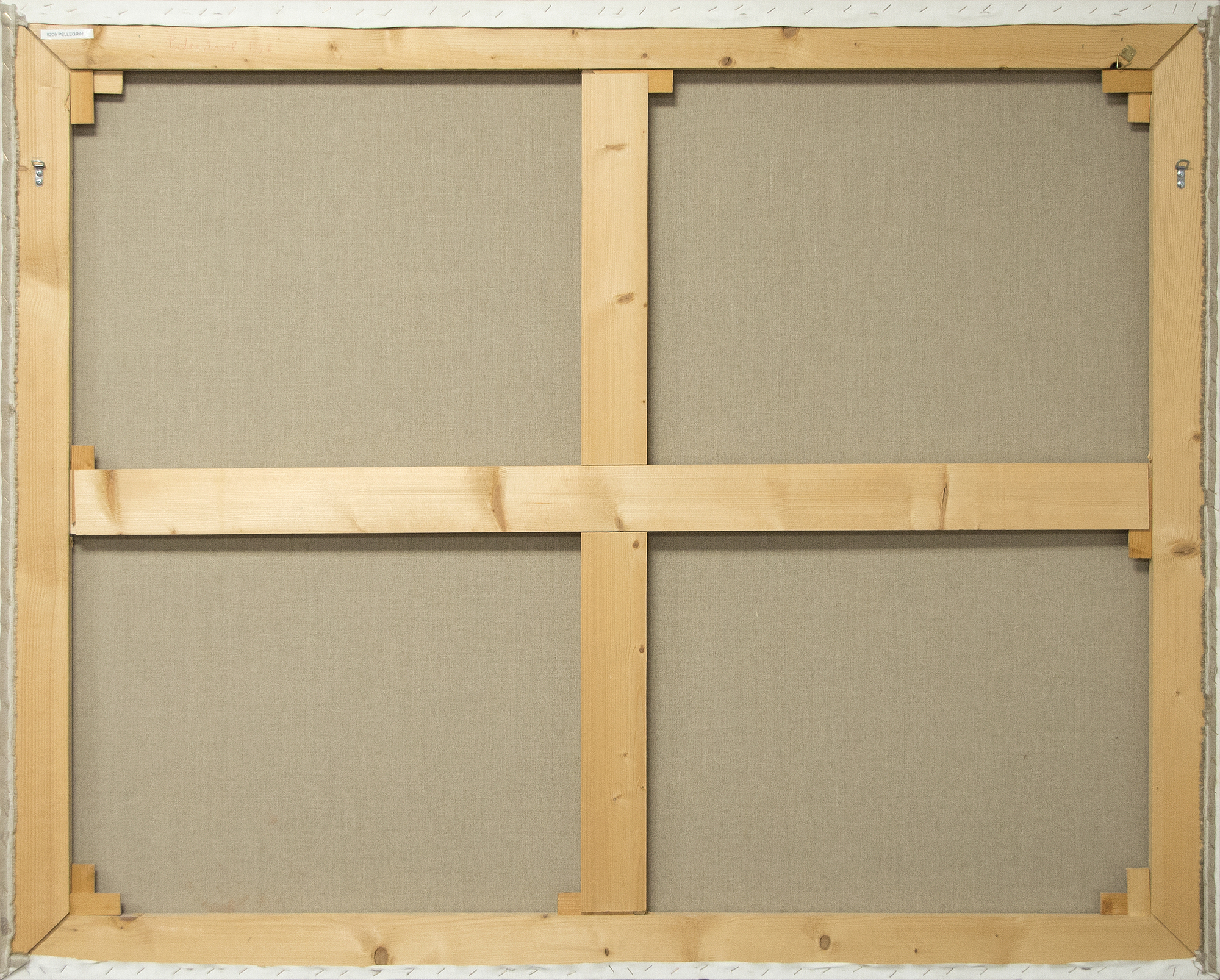 Pellegrini returns to Classical Mythology to paint an adapted narration of the love story of Cupid and Psyche. Traditionally, Psyche was a young princess who was hailed for her beauty and unfortunately caught the eye of a jealous Venus. Venus entrusted Cupid to punish Psyche by making her fall in love with something hideous. Cupid accidently scratched himself with his amorous dart, by which he immediately fell in love with Psyche. As a result, Cupid disobeyed his mother’s orders to punish Psyche. Ultimately they married, but not before Psyche completed a number of painstaking and nearly impossible tasks at the behest of Venus. <br><br>Pellegrini’s interpretation of this myth is cast over two canvases with different chromatic palettes, oscillating on a spectrum of abstraction and representation. This creates a disorienting temporal effect that creates a sense of mystery surrounding the passage of time between two lovers.