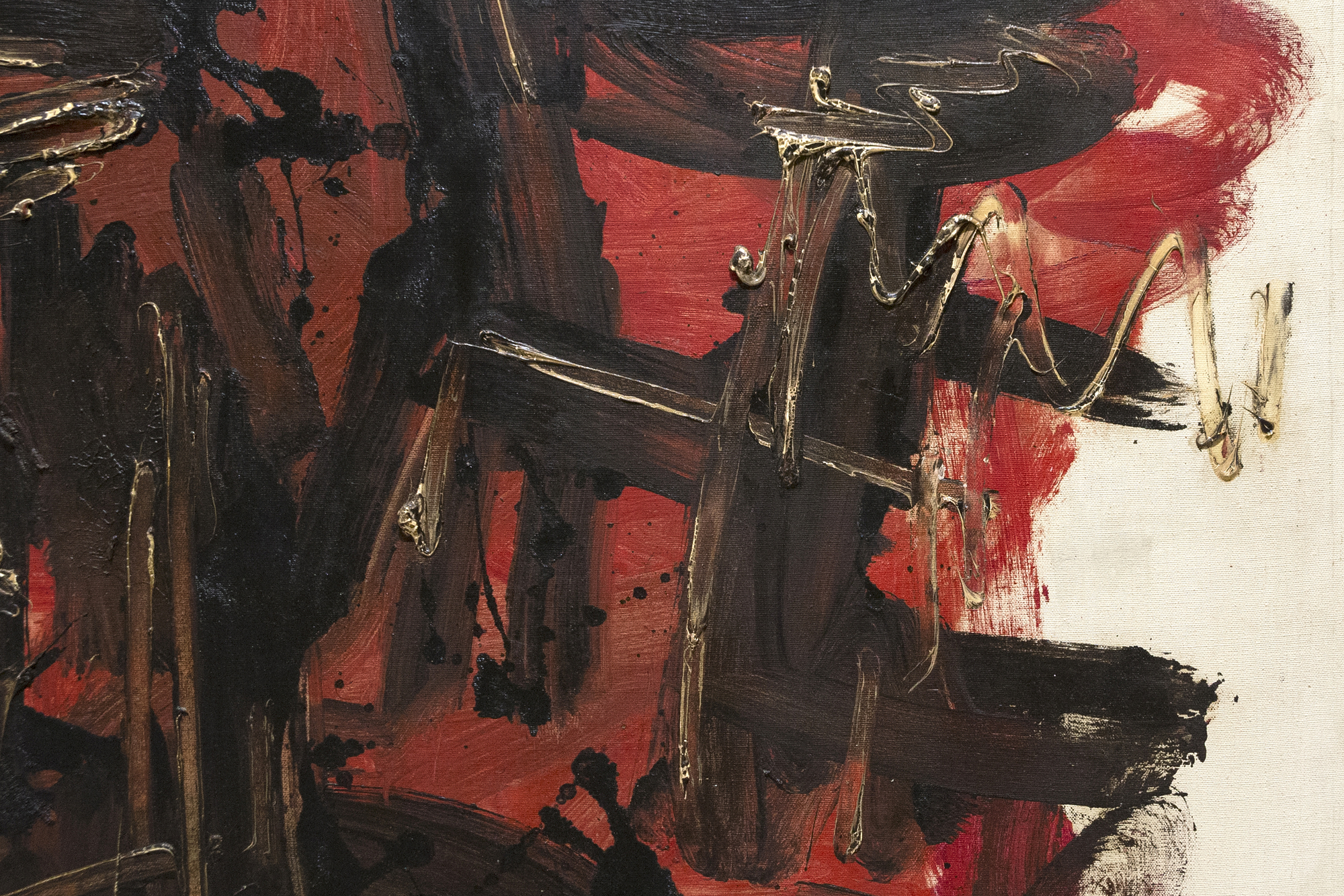<div><font face=Aptos size=3 color=black>Michael Corinne West’s story is a significant one. A prolific painter and poet at the forefront of the Abstract Expressionist movement, West is the artist least likely to be acknowledged as standing among the first generation with the core group of male artists. Placed in a confrontational role as one of the few women defying a male-dominated mythology, she shifted to gestural painting in the mid-1940s, often laying the canvases on the floor and working like Jackson Pollock. Her earliest work in black and white predates Franz Kline’s by several years. It included “<em>Black and White” </em>of 1947, which impressed Clement Greenberg, who was never inclined to dish a gratuitous compliment. Despite the changing tides of art and fashion, her devotion to mysticism, inner emotional states, and the subconscious as they relate to Abstract Expressionism continued unfazed and steady.  </font></div>
<br>
<br><div> </div>
<br>
<br><div><font face=Aptos size=3 color=black>“<em>The Day After</em>,” painted in 1963, is West’s visceral, abstract response to a pivotal moment in American history — the assassination of President John F. Kennedy. The overlapping layers of saturated blood-red tones clashing with forceful strokes of black suggest the rupture in the national consciousness and evoke feelings of disruption and confusion, embodying the artist’s internalized grief. West transformed the event into a deeply personal expression of mourning, capturing the weight of a nation’s sorrow in a form that defies literal representation yet speaks volumes emotionally.  </font></div>