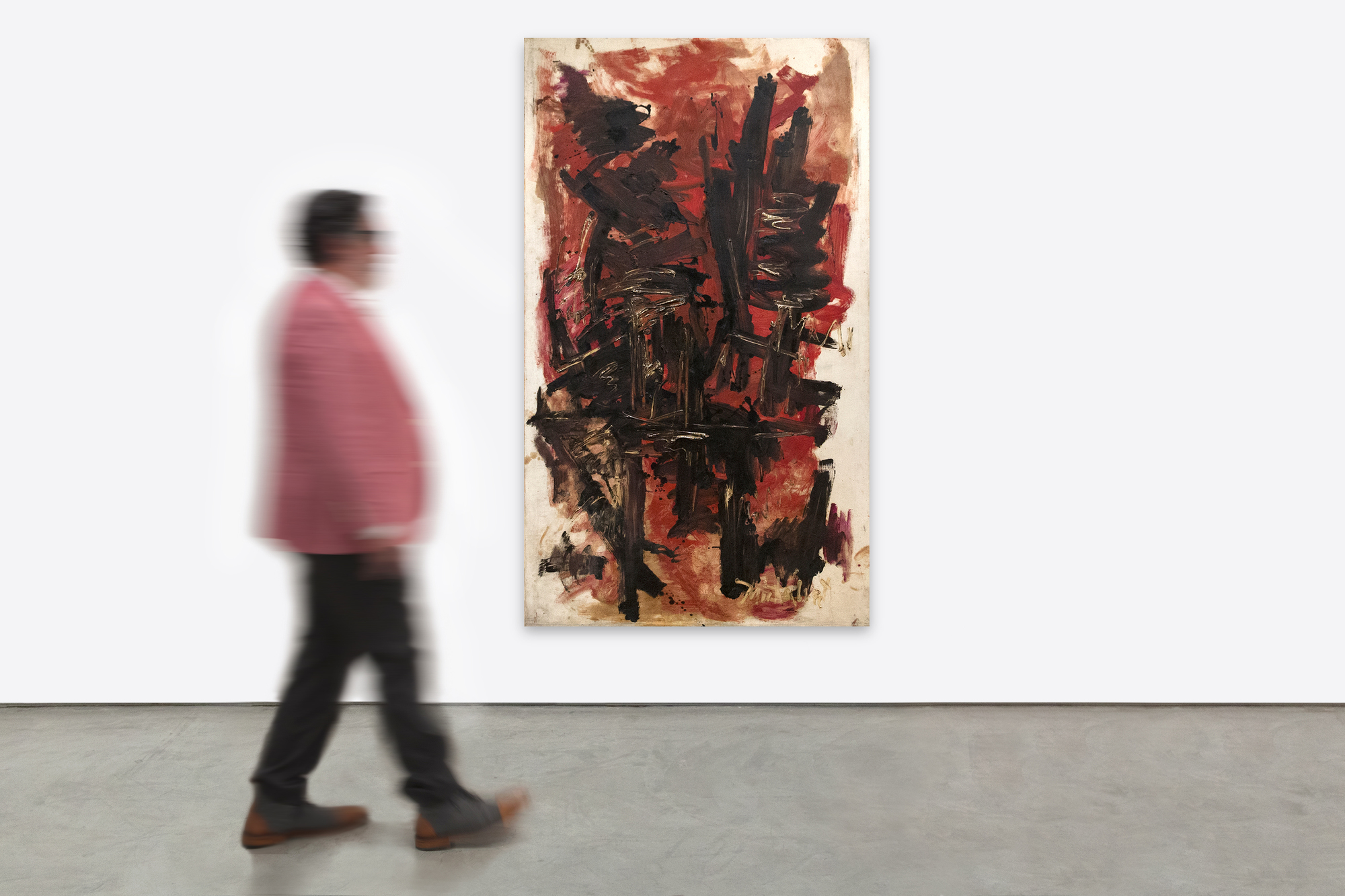 <div><font face=Aptos size=3 color=black>Michael Corinne West’s story is a significant one. A prolific painter and poet at the forefront of the Abstract Expressionist movement, West is the artist least likely to be acknowledged as standing among the first generation with the core group of male artists. Placed in a confrontational role as one of the few women defying a male-dominated mythology, she shifted to gestural painting in the mid-1940s, often laying the canvases on the floor and working like Jackson Pollock. Her earliest work in black and white predates Franz Kline’s by several years. It included “<em>Black and White” </em>of 1947, which impressed Clement Greenberg, who was never inclined to dish a gratuitous compliment. Despite the changing tides of art and fashion, her devotion to mysticism, inner emotional states, and the subconscious as they relate to Abstract Expressionism continued unfazed and steady.  </font></div>
<br>
<br><div> </div>
<br>
<br><div><font face=Aptos size=3 color=black>“<em>The Day After</em>,” painted in 1963, is West’s visceral, abstract response to a pivotal moment in American history — the assassination of President John F. Kennedy. The overlapping layers of saturated blood-red tones clashing with forceful strokes of black suggest the rupture in the national consciousness and evoke feelings of disruption and confusion, embodying the artist’s internalized grief. West transformed the event into a deeply personal expression of mourning, capturing the weight of a nation’s sorrow in a form that defies literal representation yet speaks volumes emotionally.  </font></div>