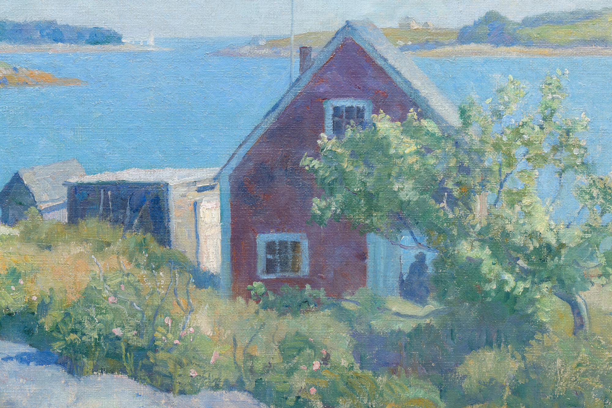 N.C. WYETH - Port Clyde Harbor, Maine - oil on canvas - 35 x 39 in.