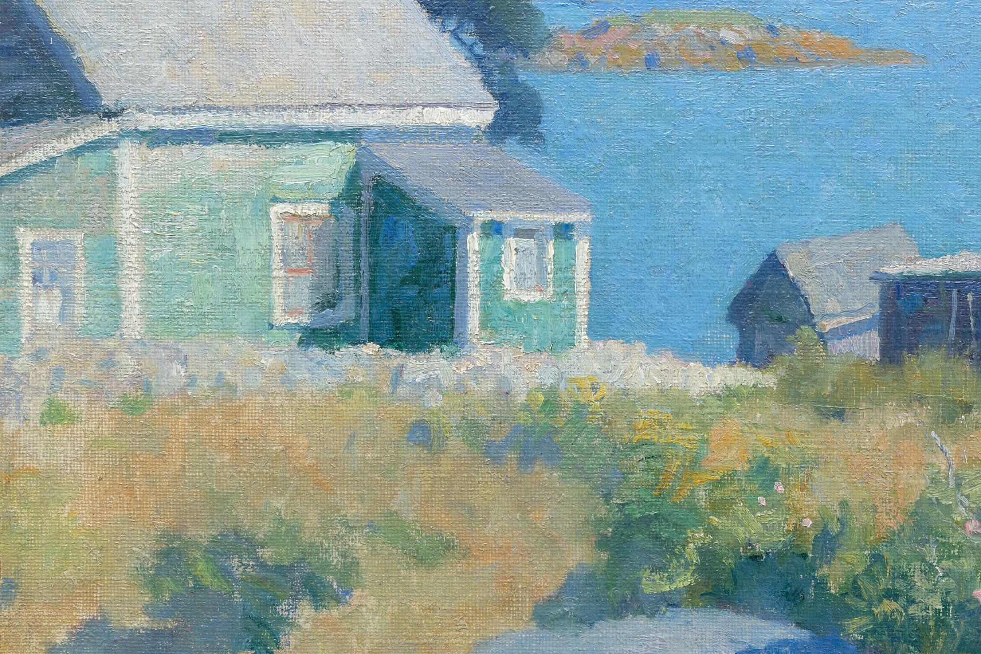 N.C. WYETH - Port Clyde Harbor, Maine - oil on canvas - 35 x 39 in.