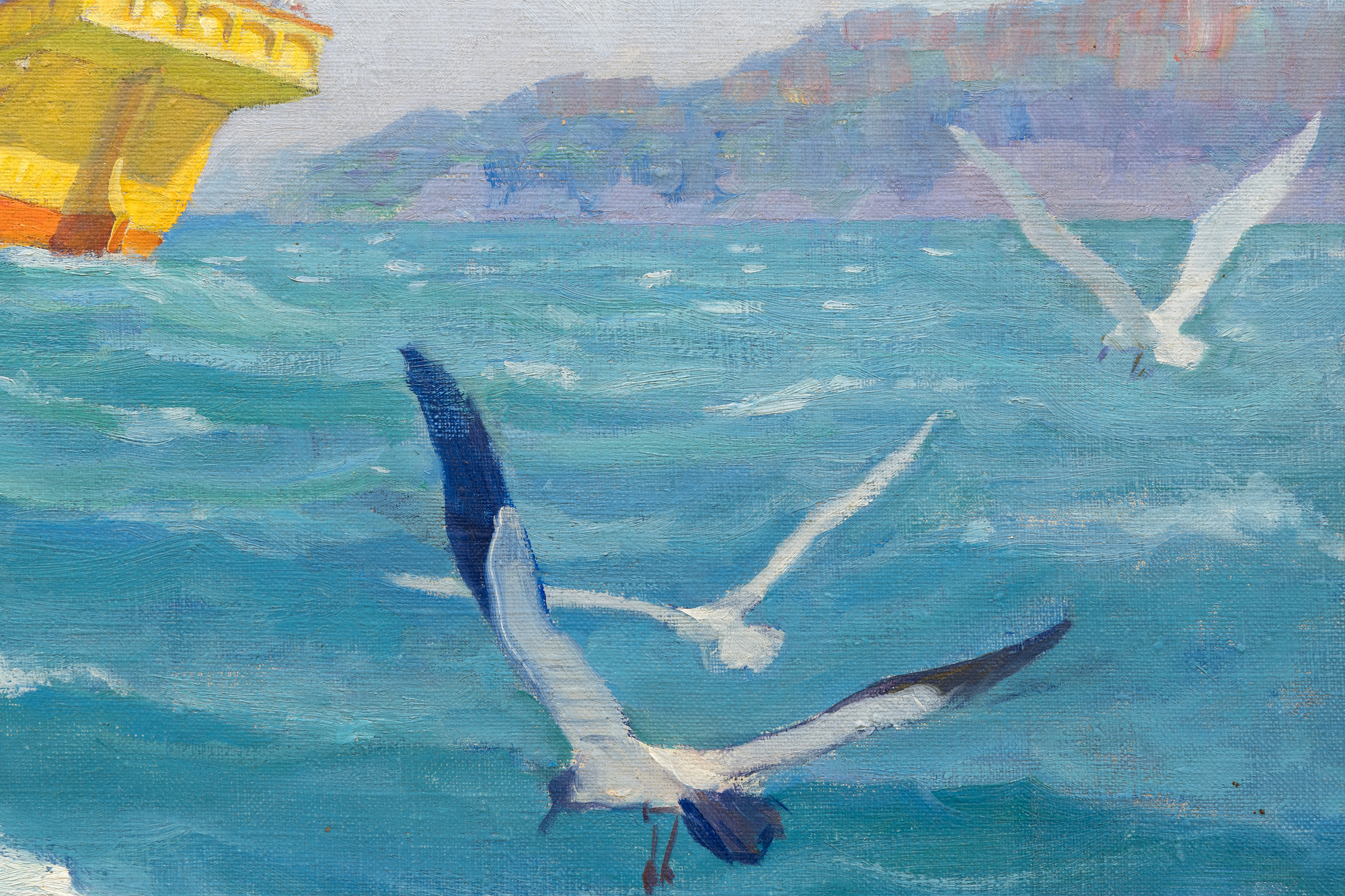 N.C. WYETH - The Sailing of the Yellow Cog - oil on canvas - 40 x 30 x 1 in.