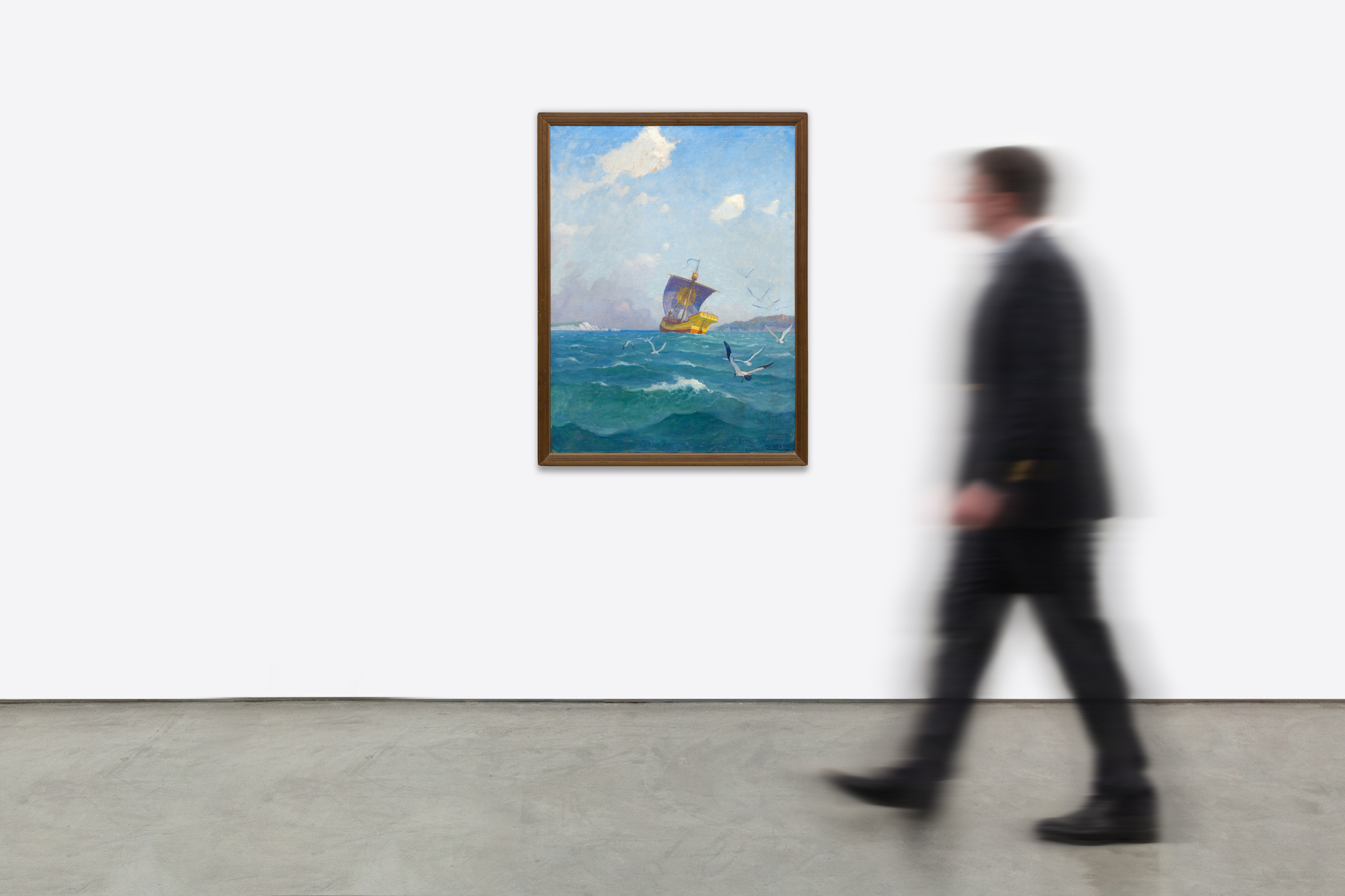 N.C. WYETH - The Sailing of the Yellow Cog - oil on canvas - 40 x 30 x 1 in.