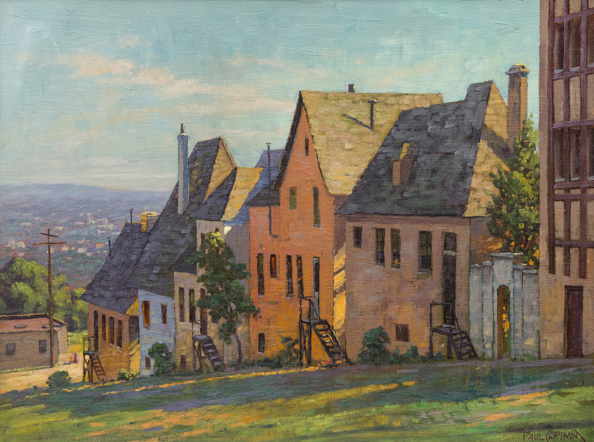 PAUL GRIMM - Normandy Village, Hollywood Los Angeles - oil on canvas board - 18 x 24 in.